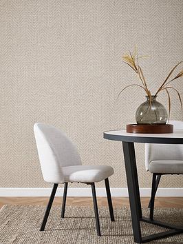 Product photograph of Michelle Keegan Home Taupe Herringbone Print Wallpaper from very.co.uk