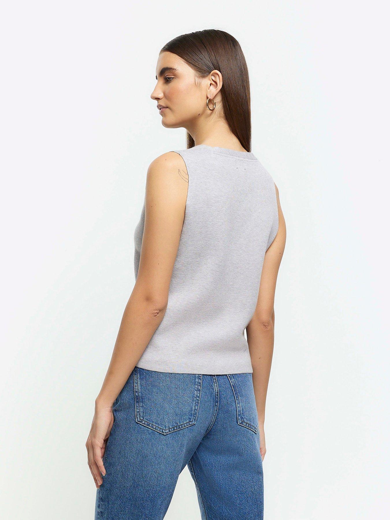 Grey on sale knitted waistcoat