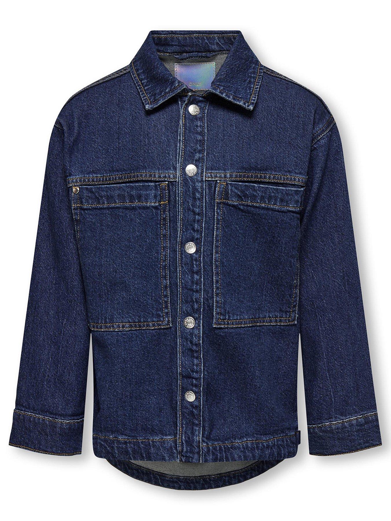 Girls dark blue denim sales jacket