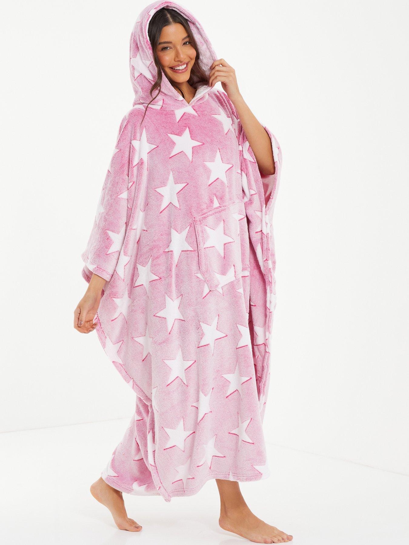 Quiz Pink Star Print Blanket Hoodie