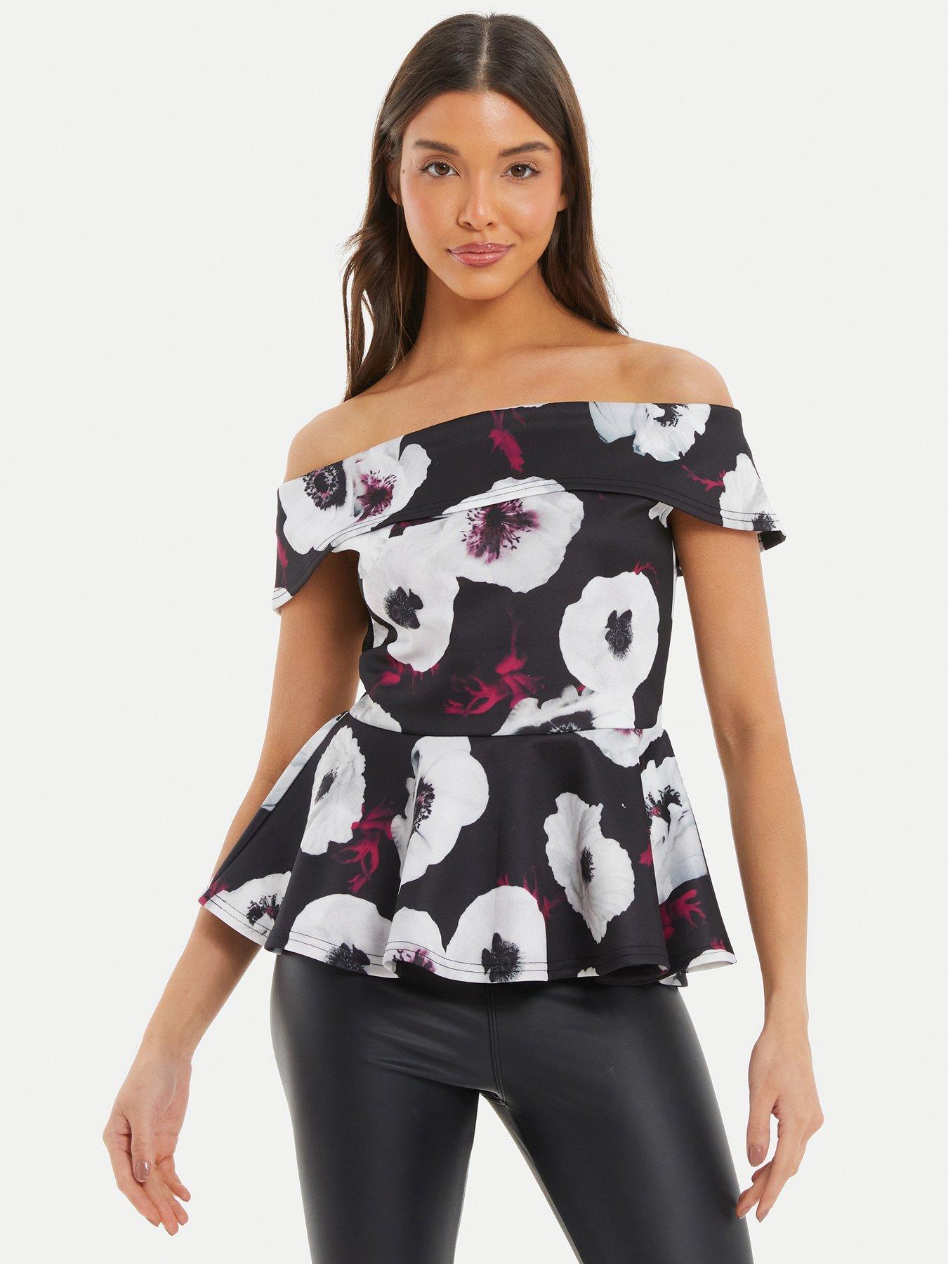 Quiz black bardot top 2025