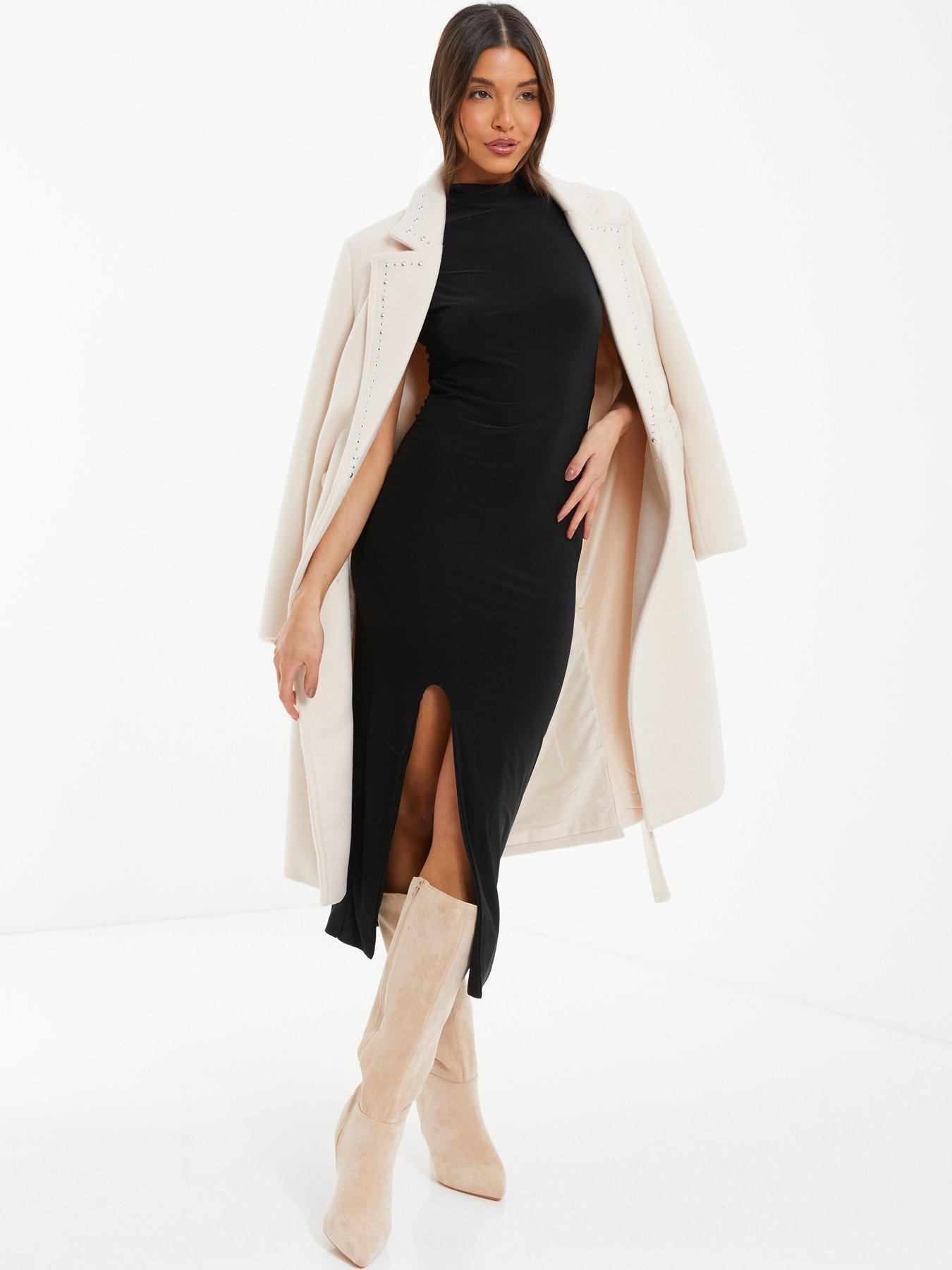 High neck midaxi dress best sale