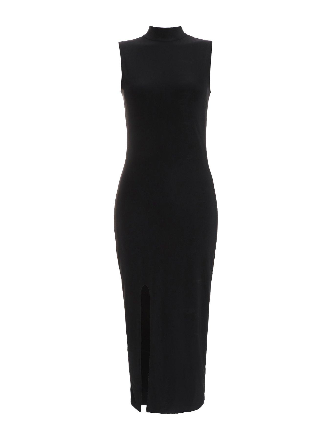 Quiz High Neck Midaxi Dress - Black | Very.co.uk