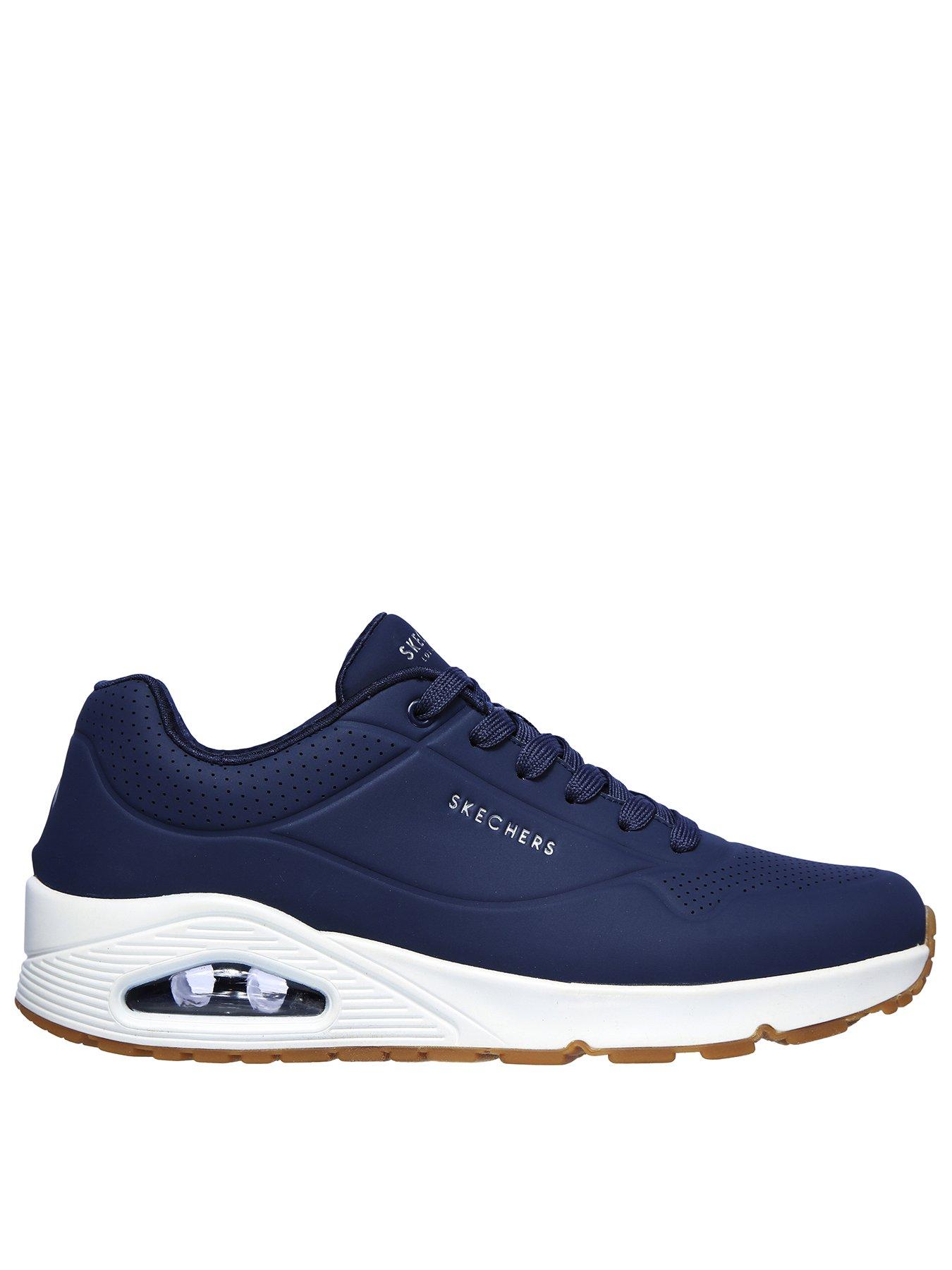 Skechers Uno Stand on Air Lace Up Trainers - Navy | very.co.uk