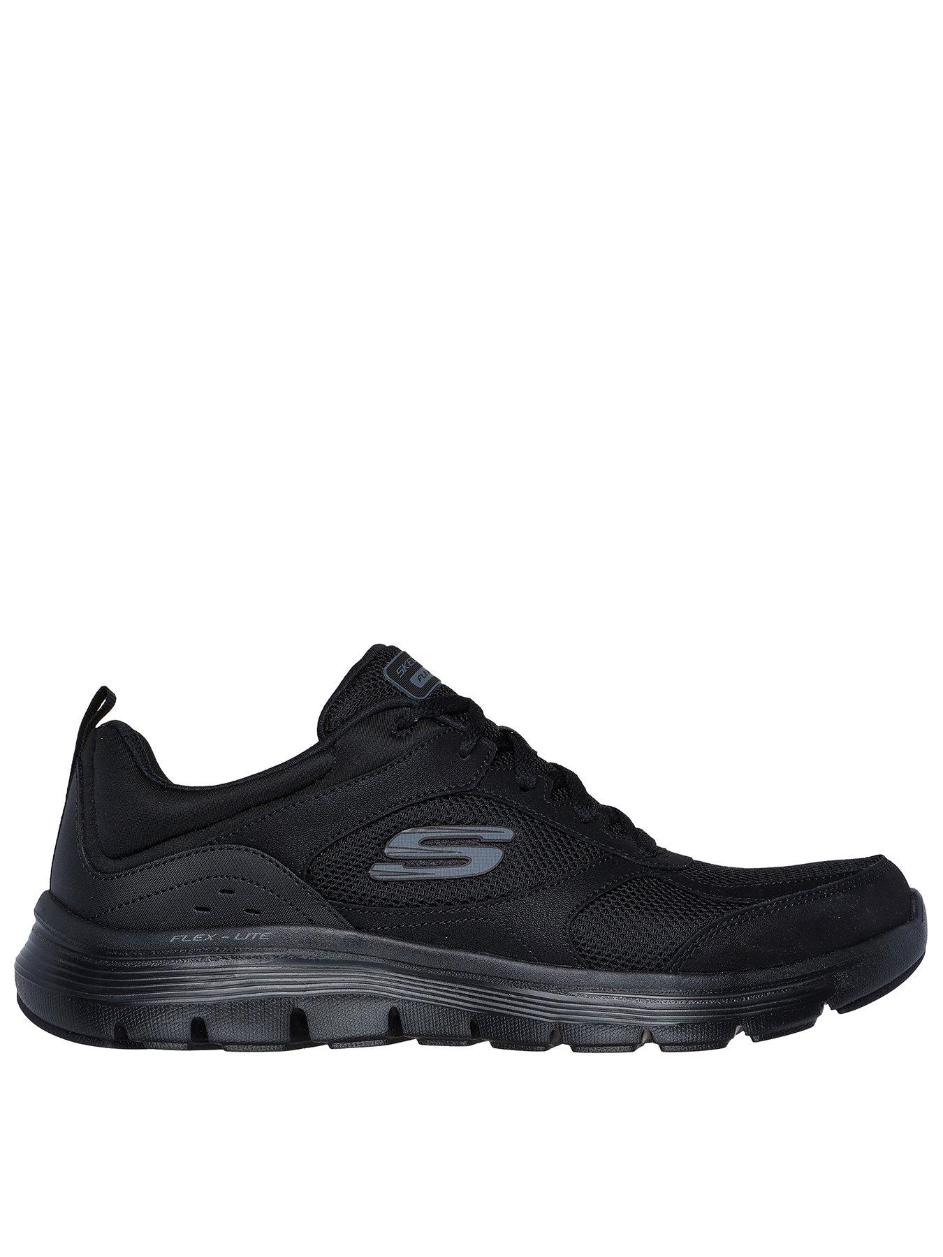 Skechers memory foam hot sale black trainers