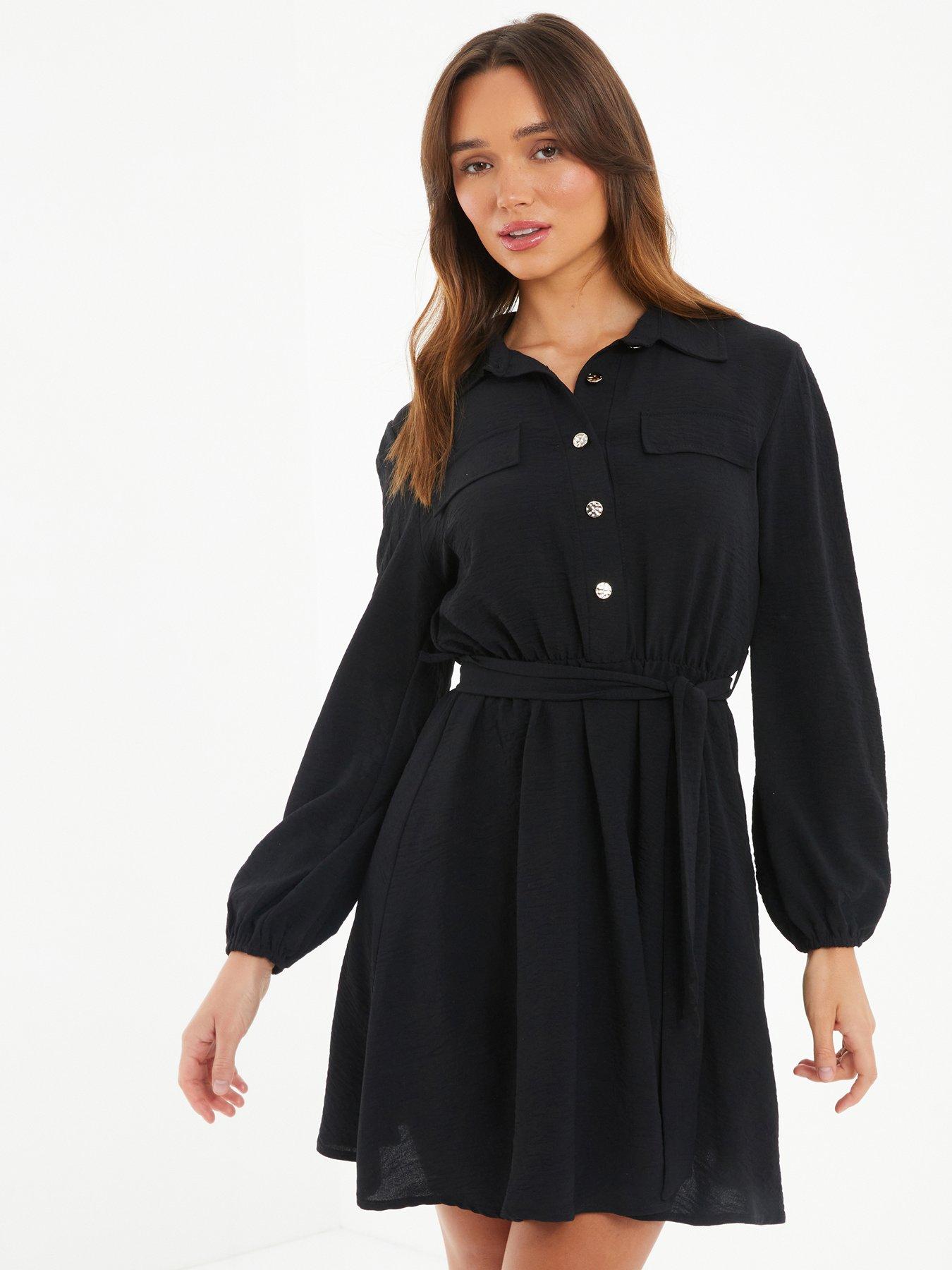 Black skater store shirt dress