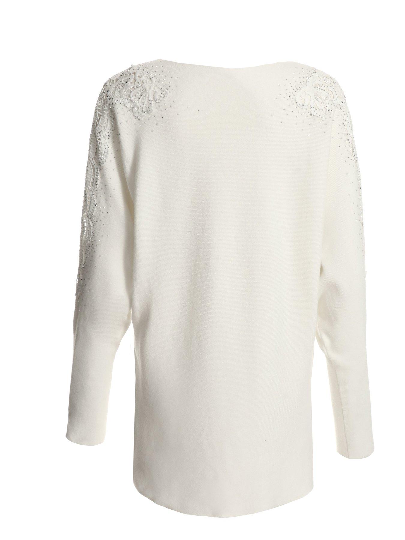 Quiz Cream Light Knit Embellished Jumper Very.co.uk