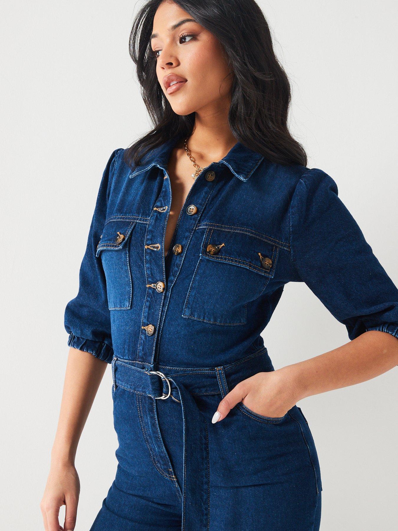 Patch Pocket Denim Jumpsuit