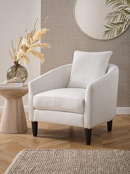 Product photograph of Michelle Keegan Home Carla Fabric Accent Chair - Natural from very.co.uk