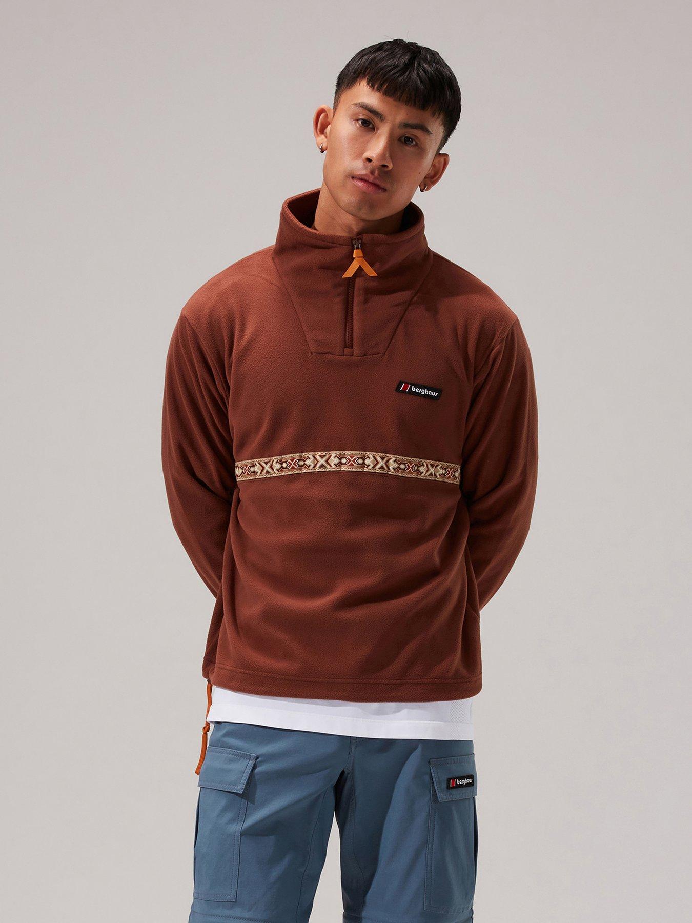 Dean Street Men s Oversized Aztec Half Zip Fleece Brown