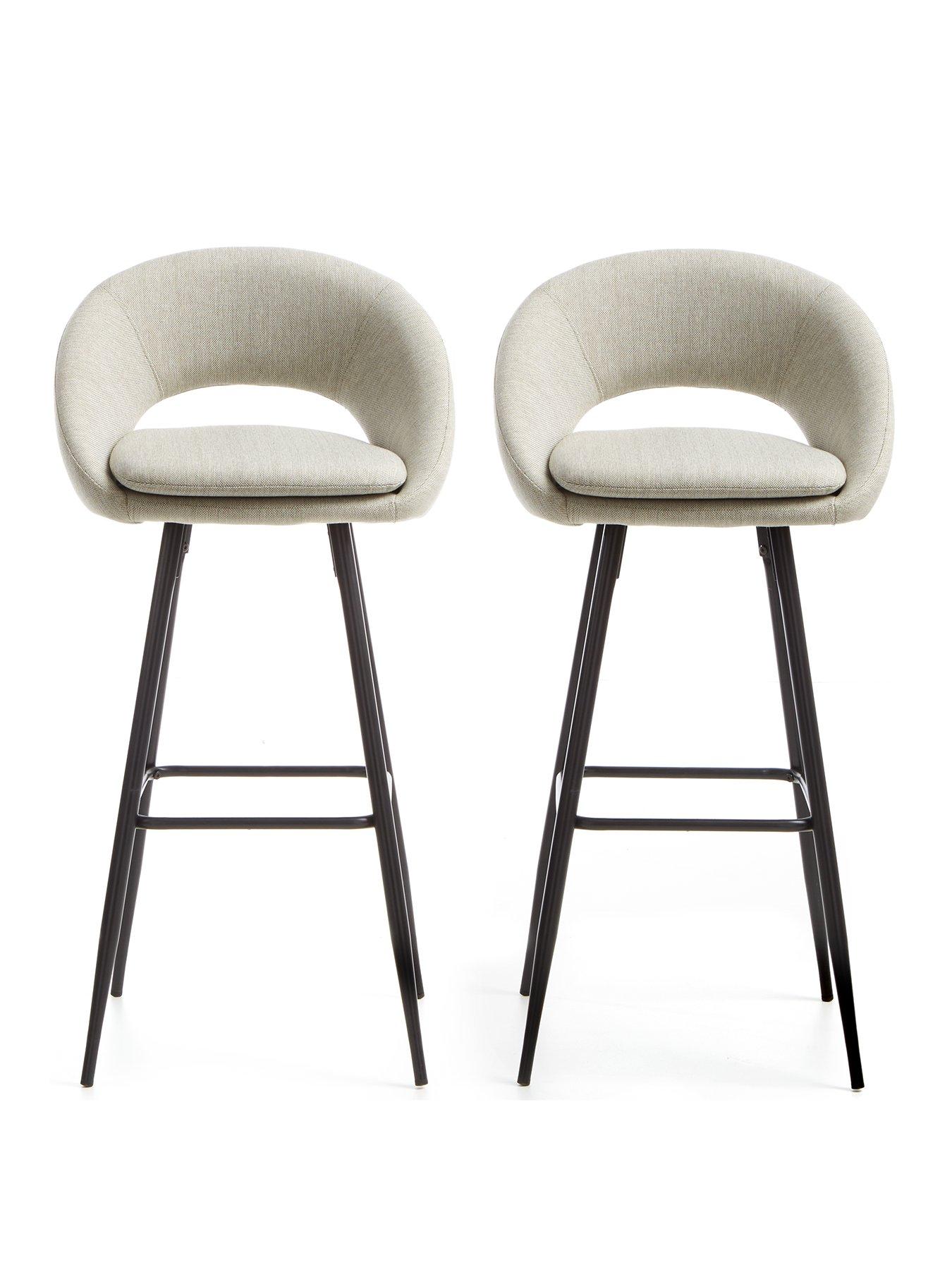 Image 2 of 6 of Very Home Pair of Aurelia Bar Stools - Natural/Black&nbsp;- FSC&reg; Certified