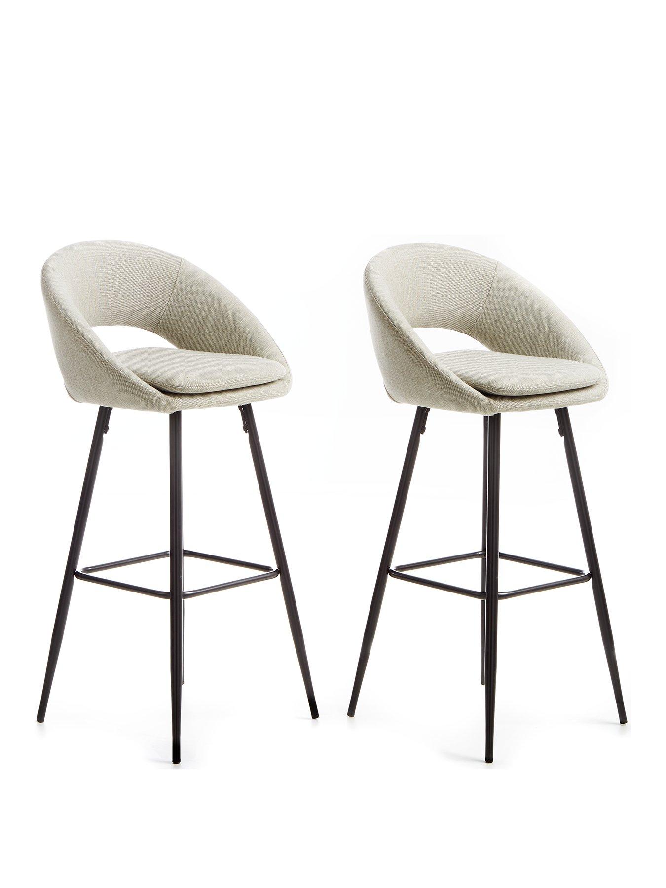 Image 3 of 6 of Very Home Pair of Aurelia Bar Stools - Natural/Black&nbsp;- FSC&reg; Certified