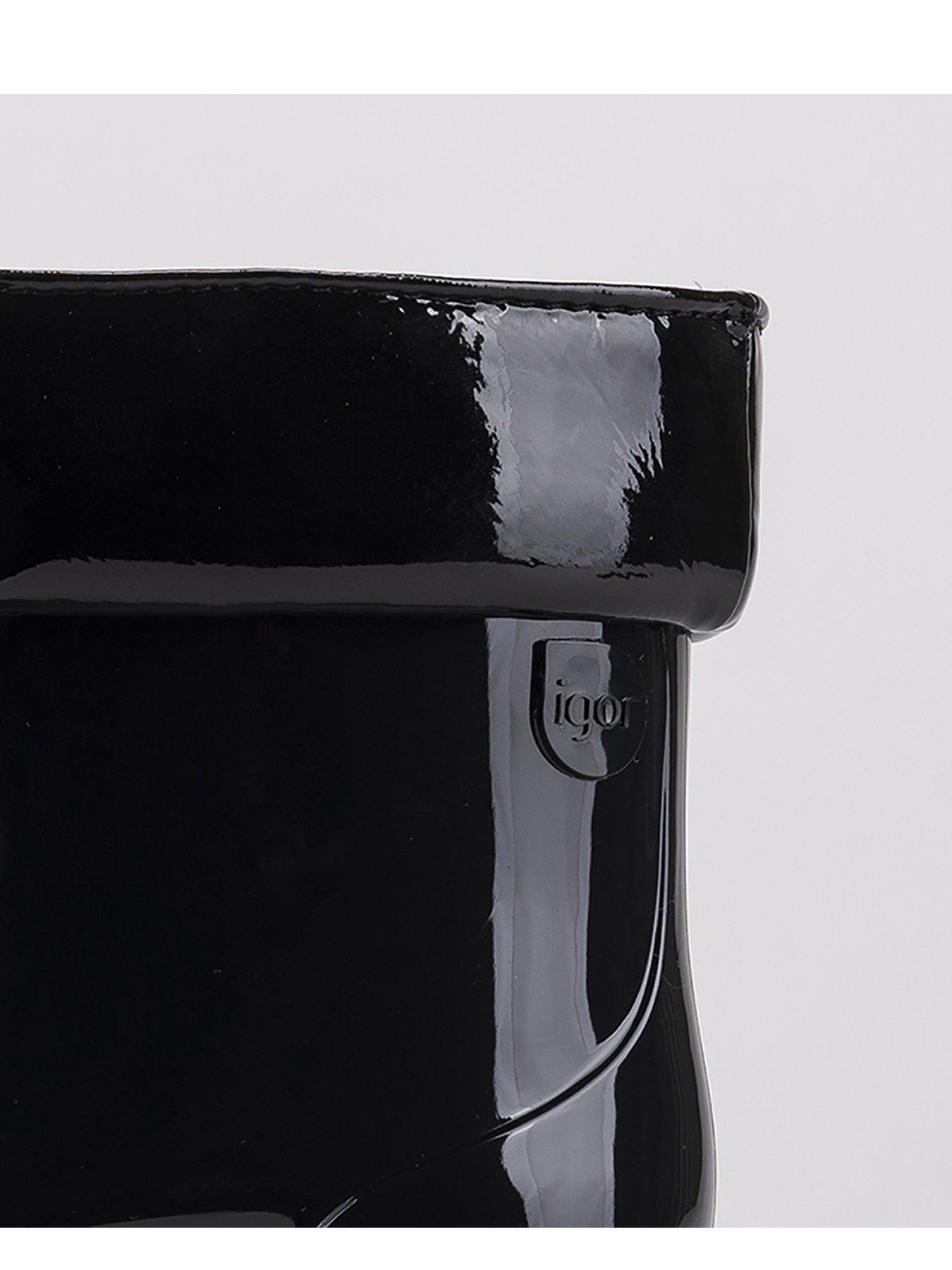 Image 3 of 4 of Igor Bimbi Lazo Bow Gloss Wellington Boot - Black