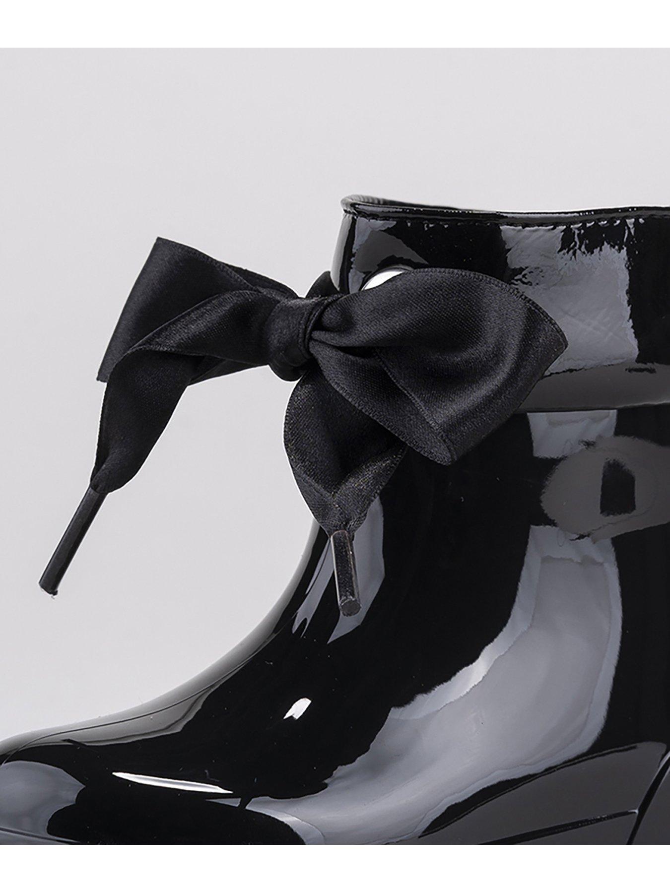 Image 4 of 4 of Igor Bimbi Lazo Bow Gloss Wellington Boot - Black