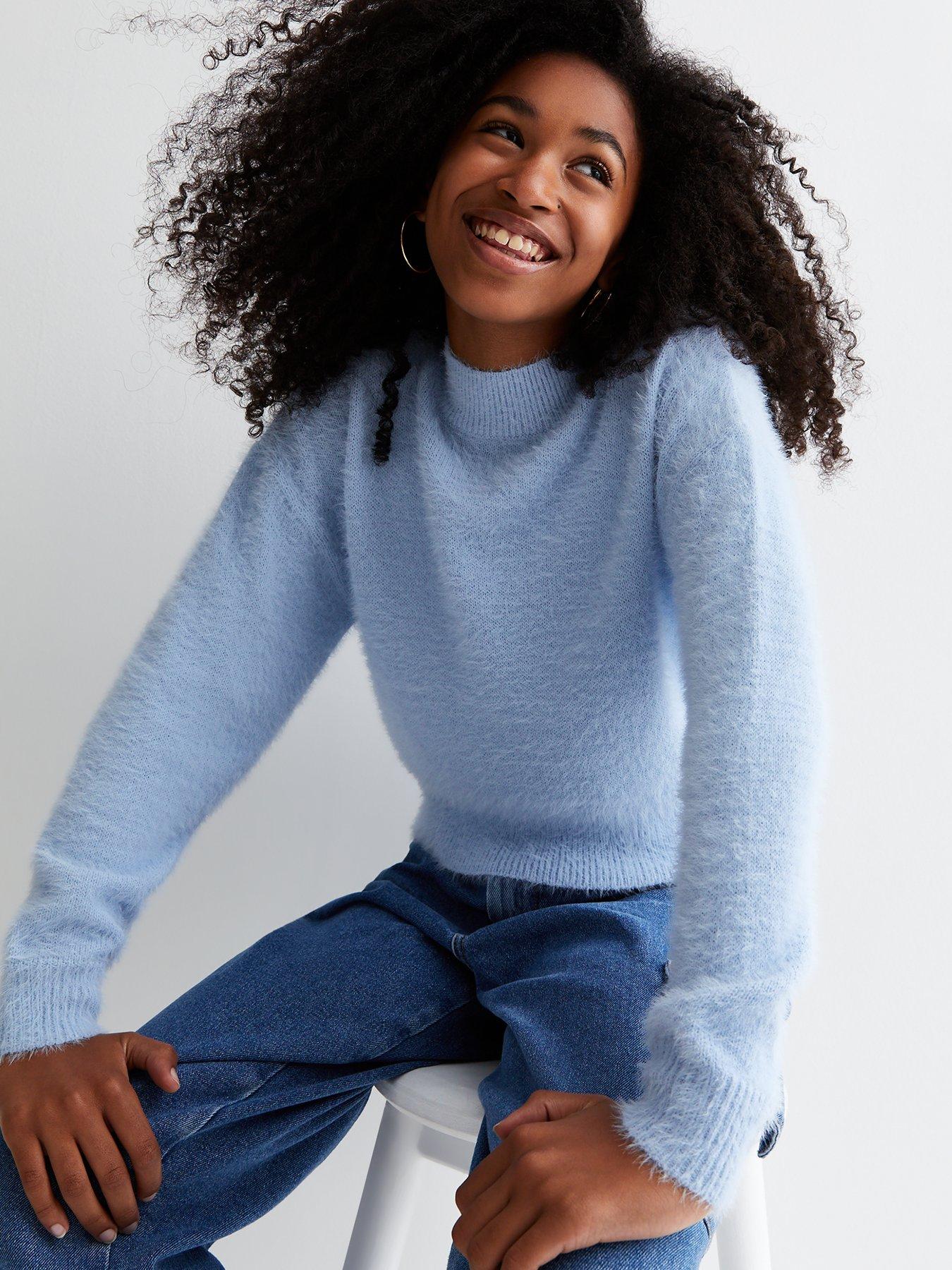 Pale blue clearance polo neck jumper