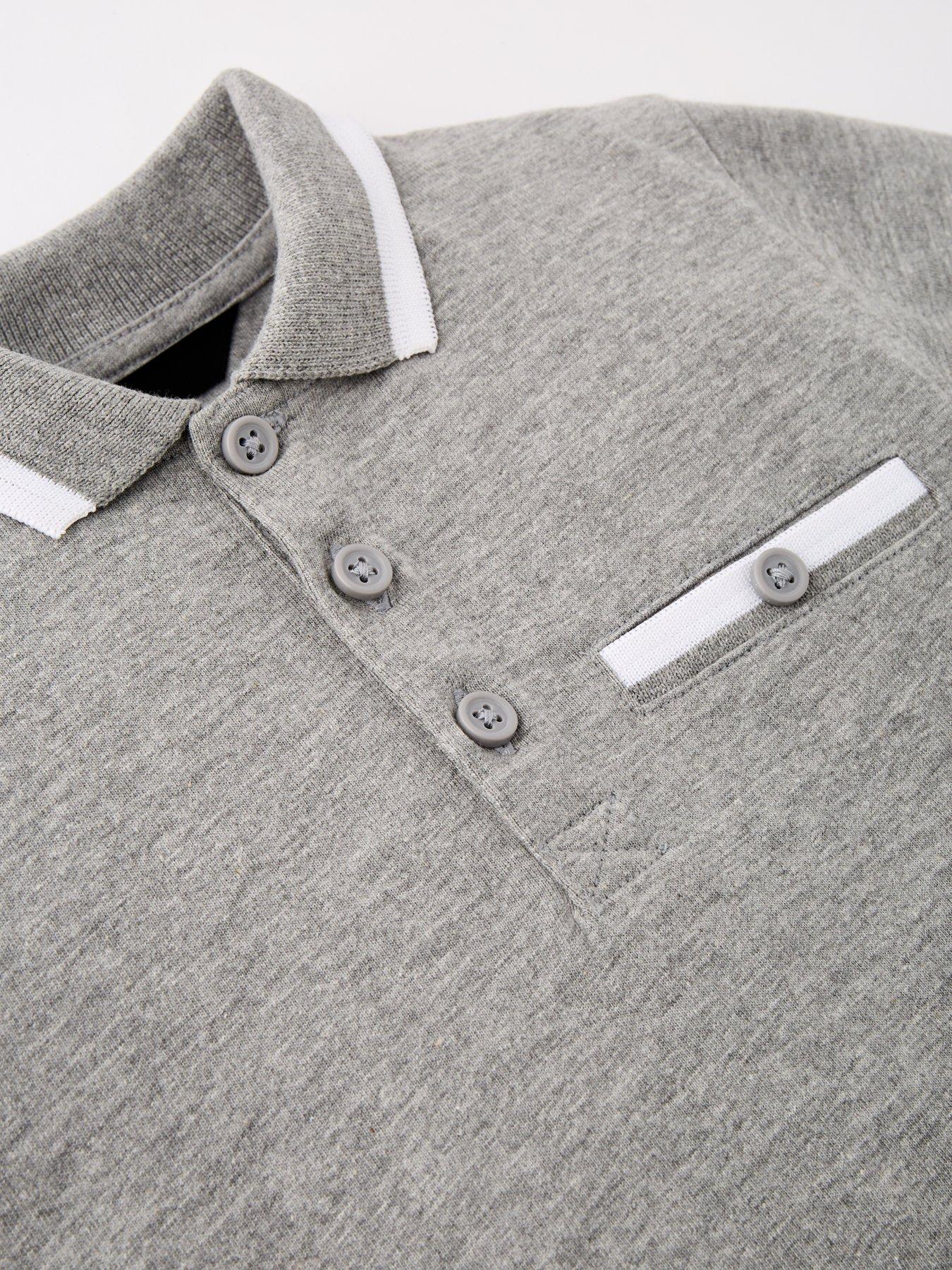 Mini V by Very Boys Grey Marl Jersey Polo And Short Set | Very.co.uk