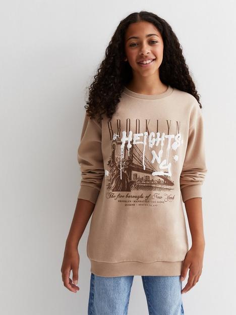 new-look-915-girls-brooklyn-heights-logo-longline-sweatshirt-camel