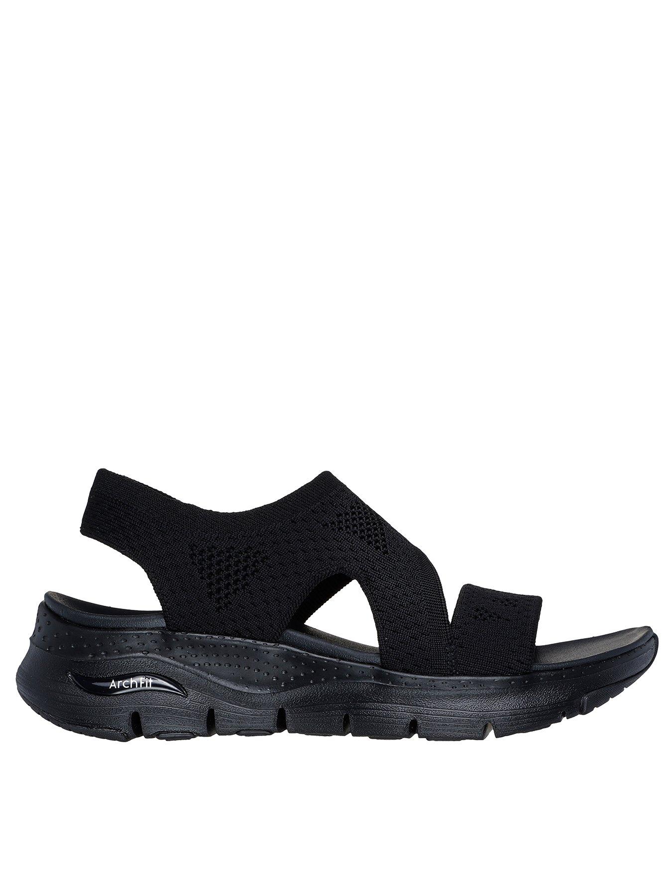 skechers-arch-fit-knit-asymmetrical-sling-back-sandal-black-knit