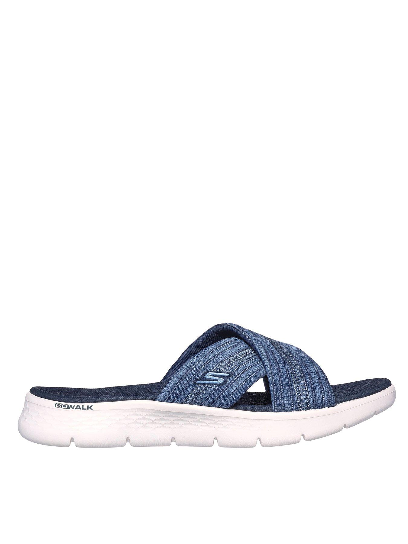 Go Walk Flex Crossband Slide Navy Textile
