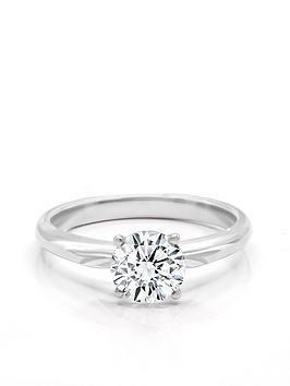 say it with diamonds lab grown 1.00 round cut plain band 9ct white gold