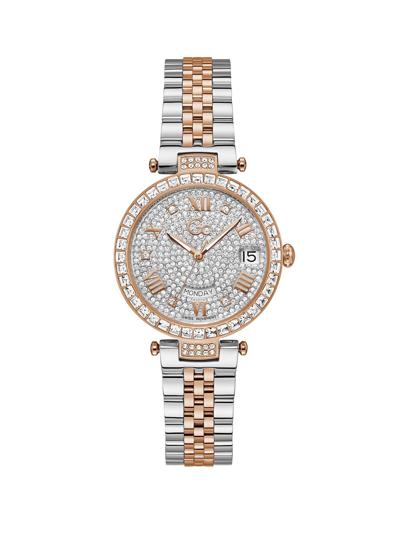 Product photograph of Gc Flair Crystal Ladies Watch from very.co.uk