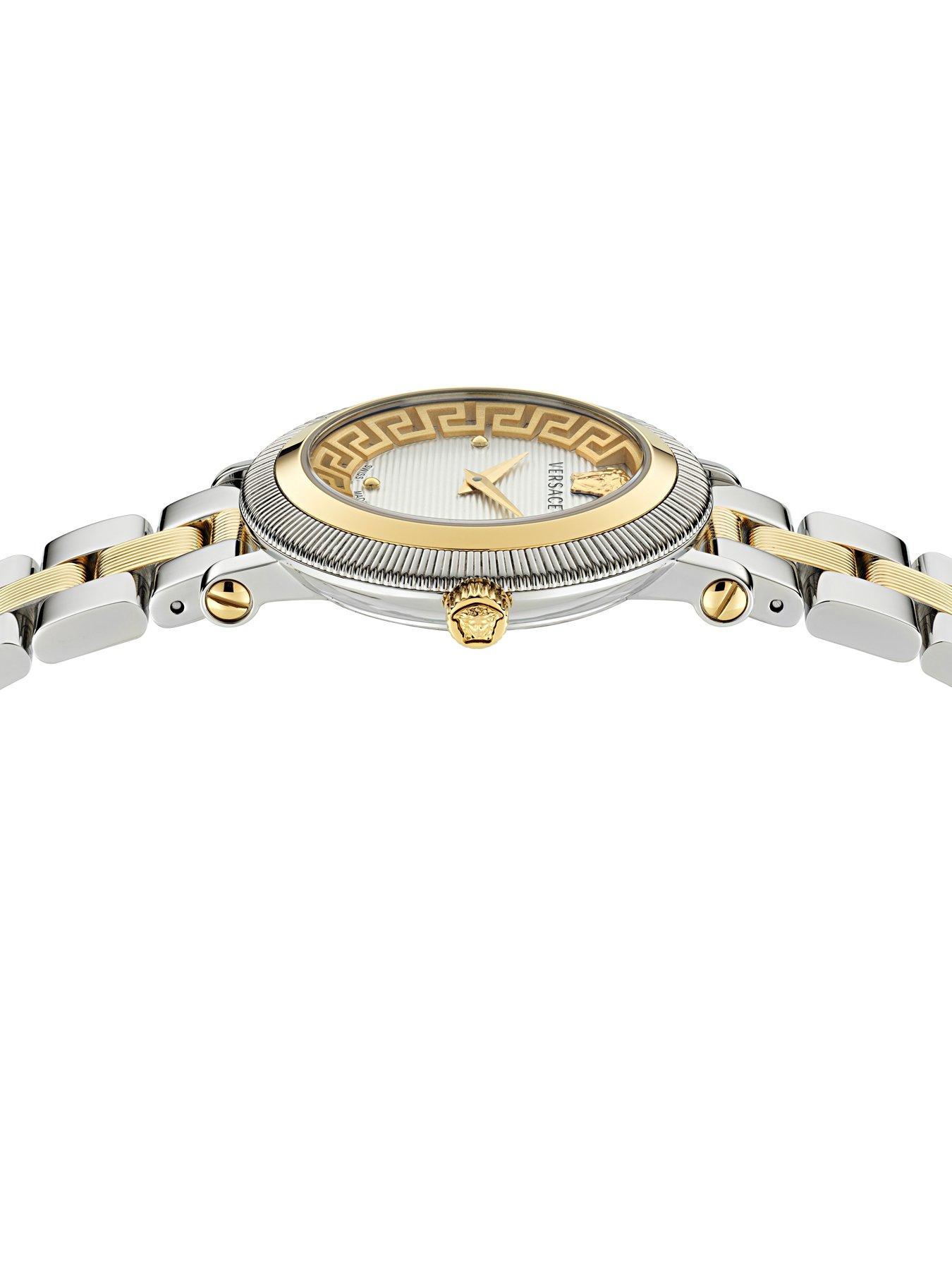 Image 3 of 4 of VERSACE Greca Flourish Watch Bi Colour Bracelet Strap Ladies Watch