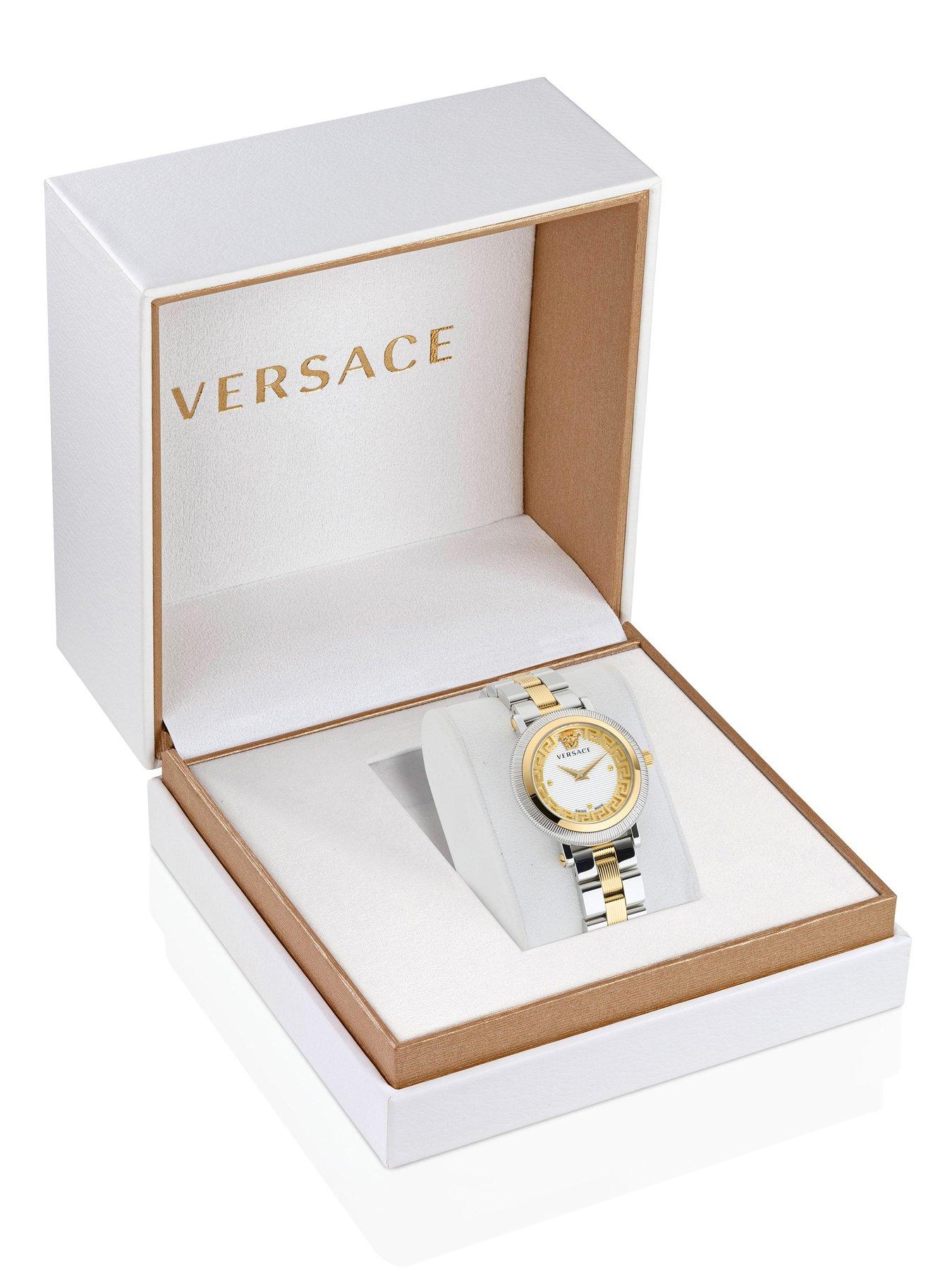 Image 4 of 4 of VERSACE Greca Flourish Watch Bi Colour Bracelet Strap Ladies Watch