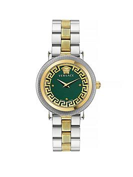 versace greca flourish green dial ladies watch