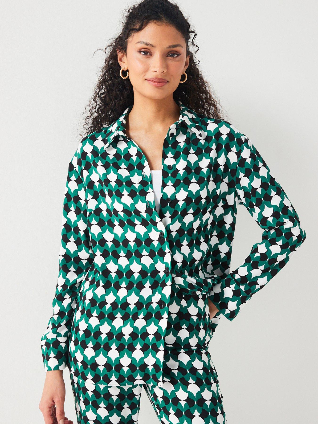 undefined Crepe Geo Shirt Co-Ord - Print