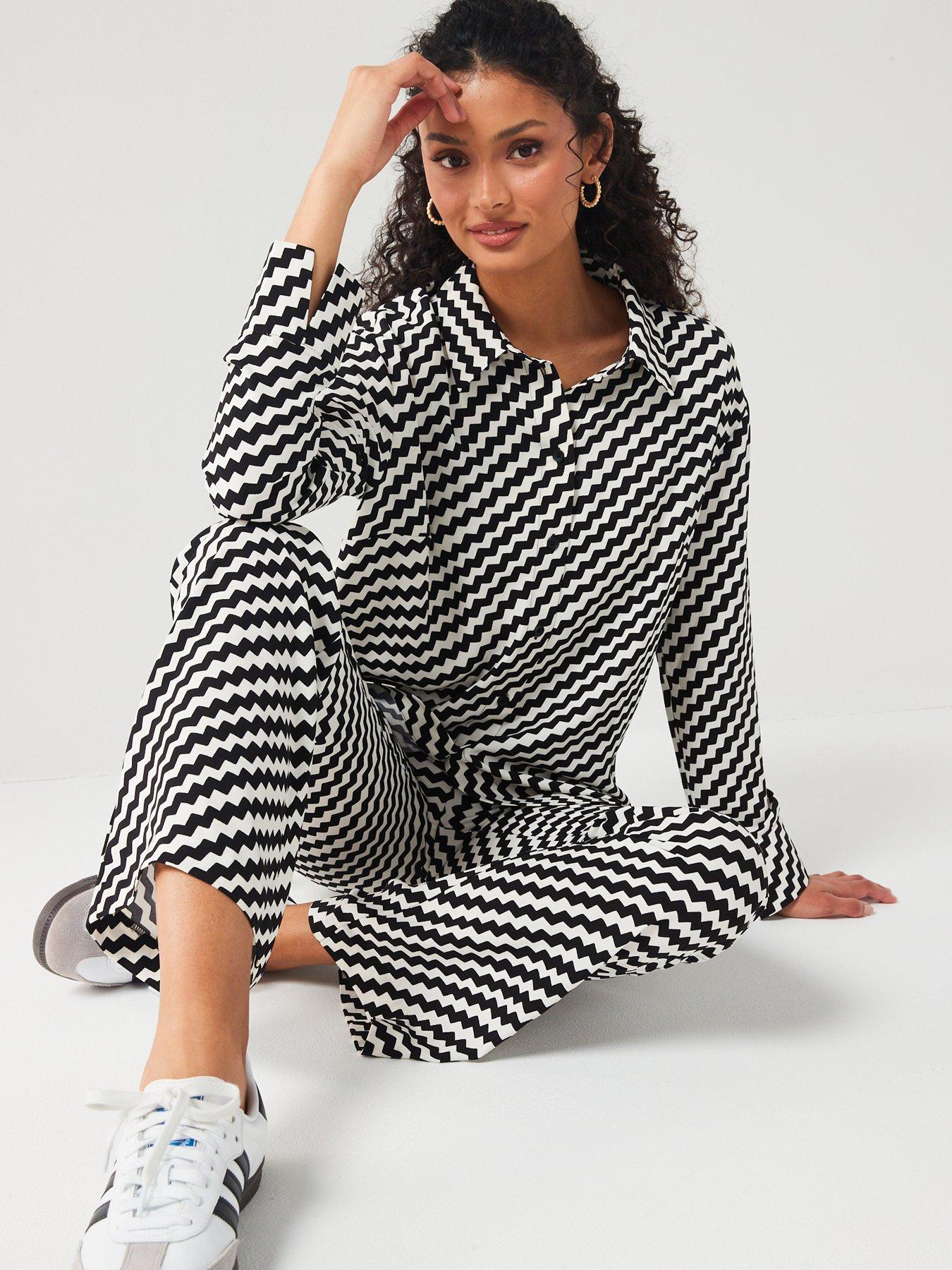 Image 4 of 6 of V by Very Crepe Ed Stripe Trouser Co-Ord - Print