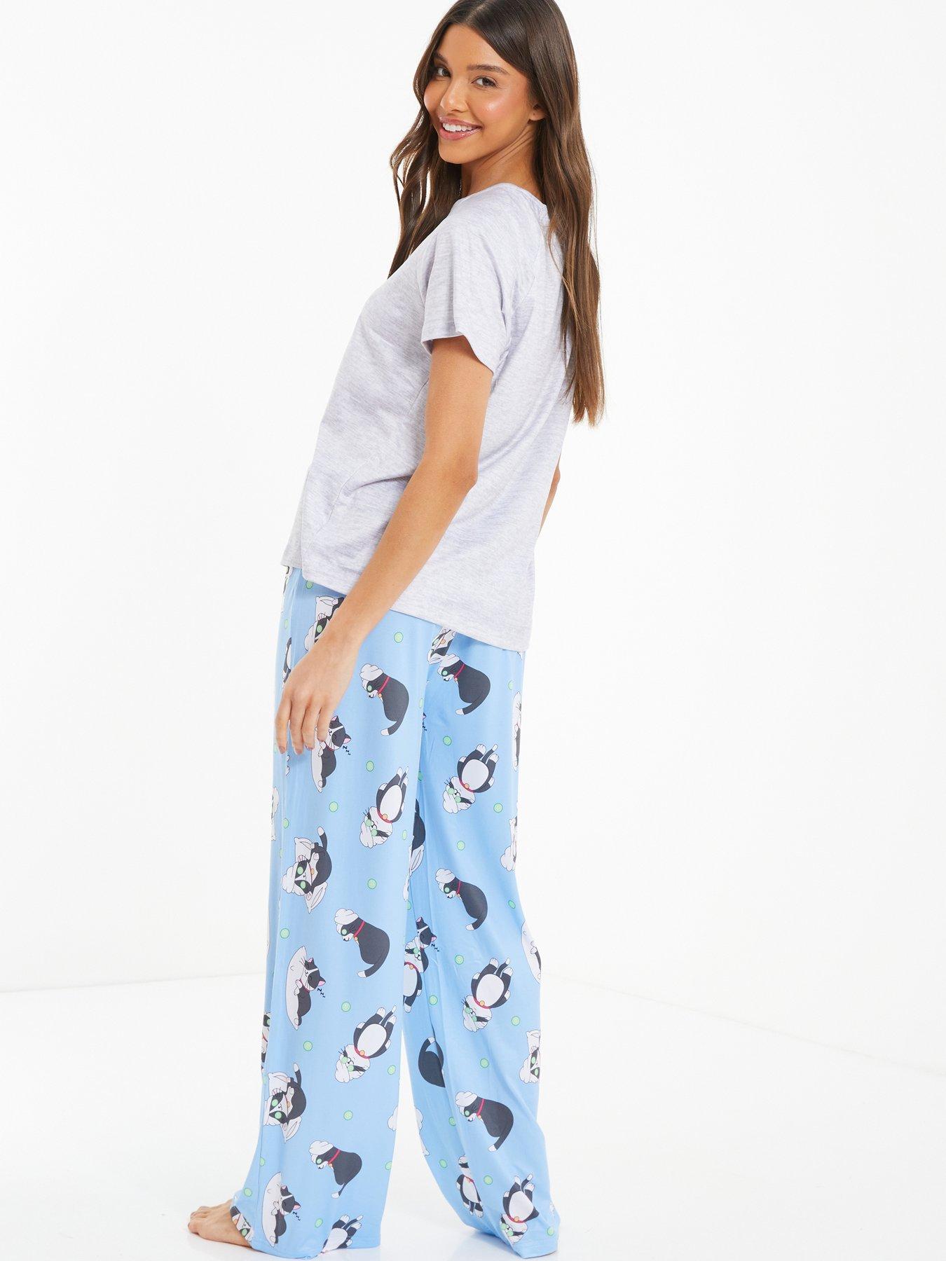 Quiz Blue 'feeling Good' Pyjama Set | Very.co.uk