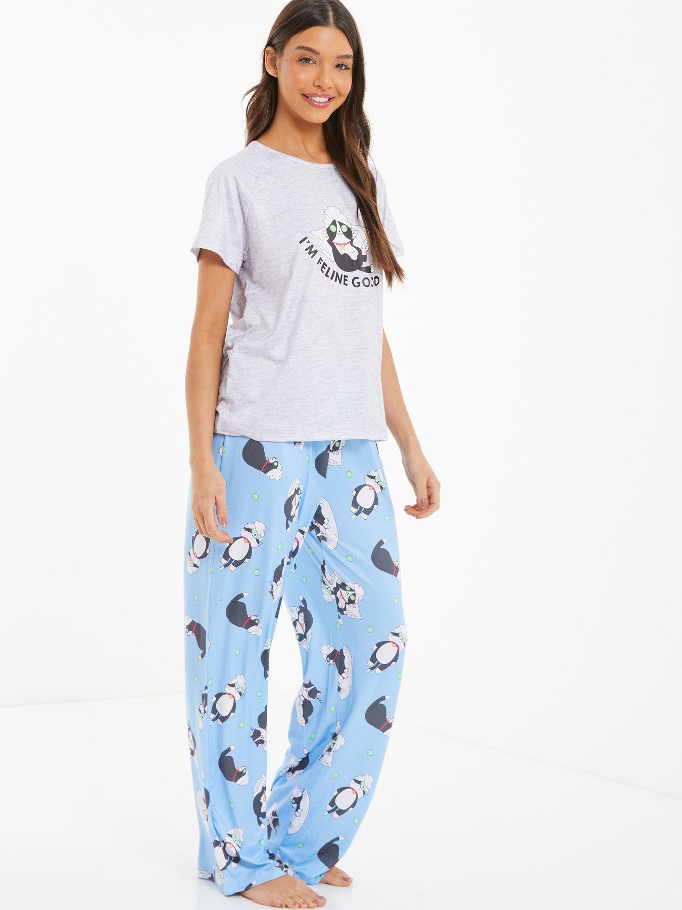 Quiz Blue 'feeling Good' Pyjama Set | Very.co.uk