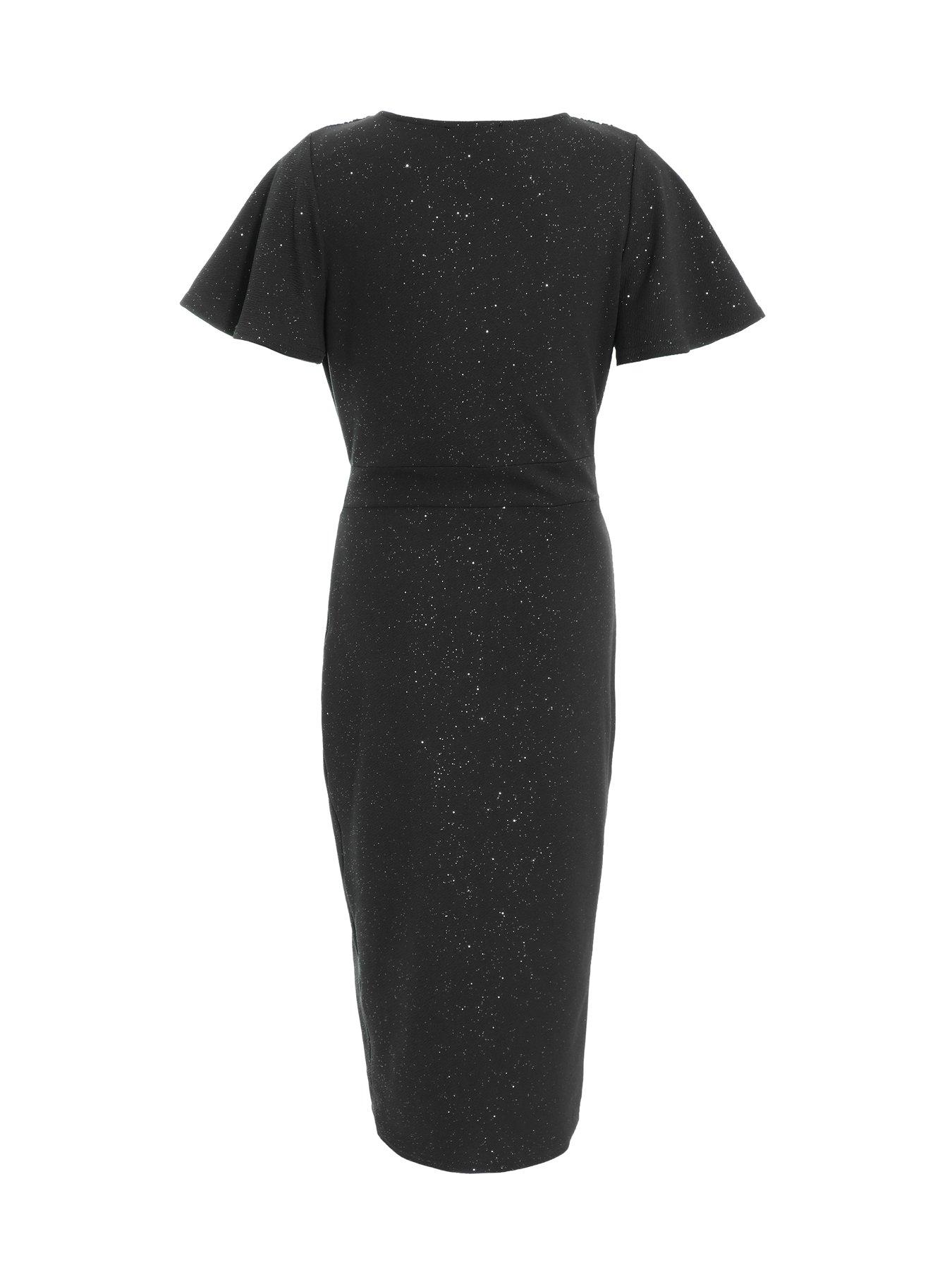 black glitter ruched dress Black Gold Glitter Ruched Fitted Dress – The Prissy Pelican