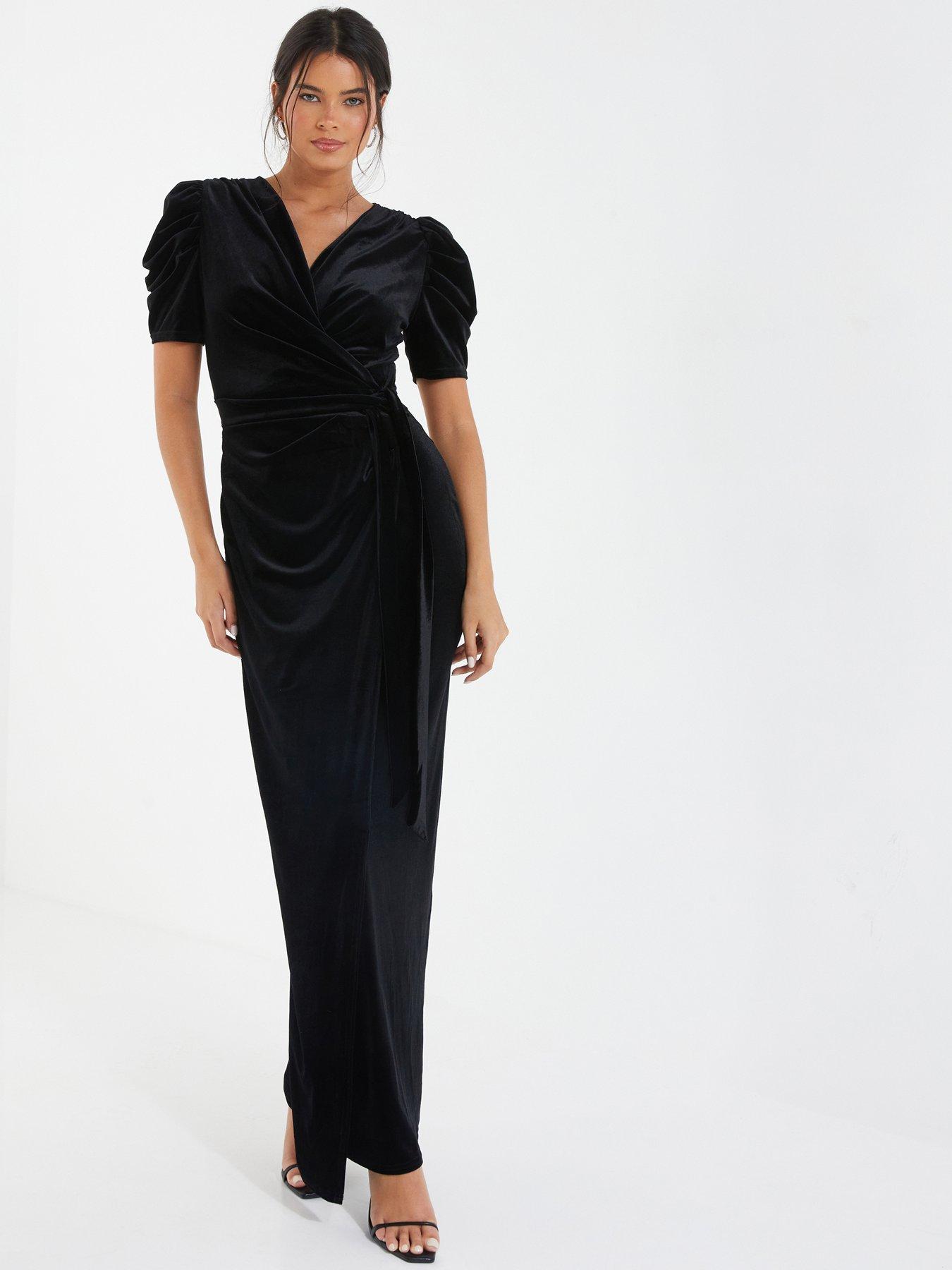 Black velvet maxi dress uk sale