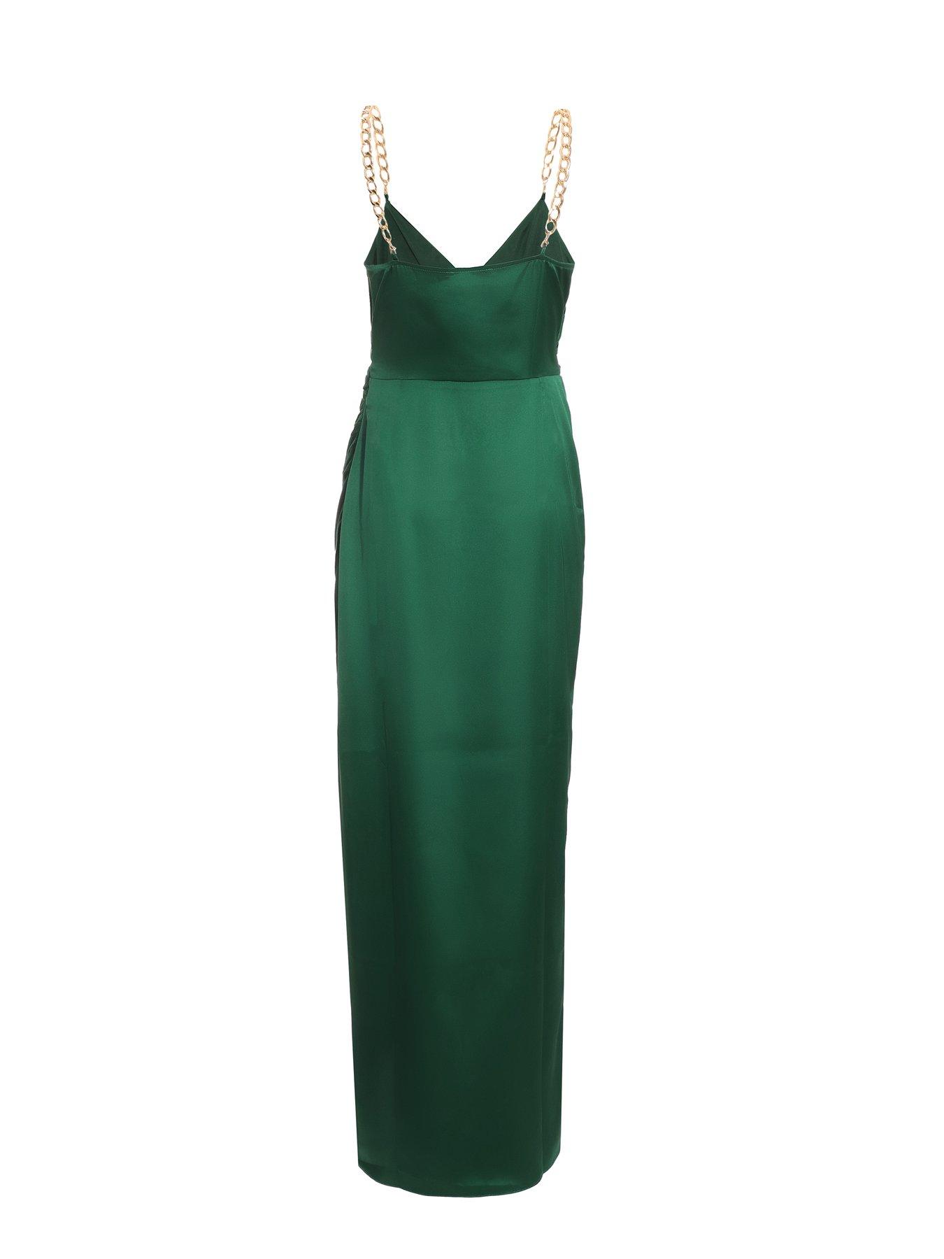 Quiz bottle green cross strap maxi dress best sale