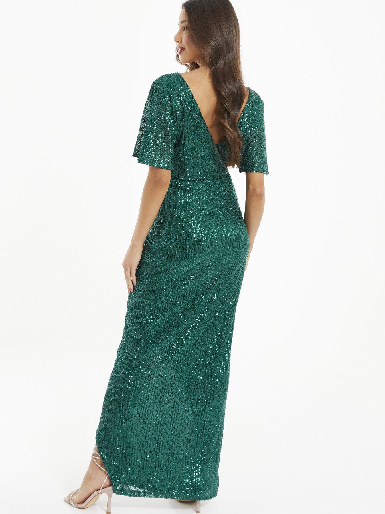 Bottle green best sale maxi dress