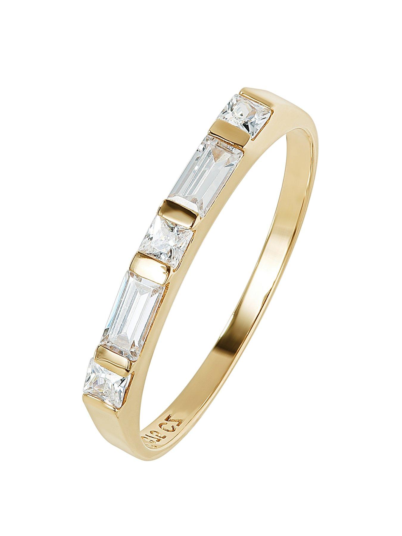 Product photograph of Love Gold 9ct Yellow Solid Gold Cubic Zirconia Mixed Cut Eternity Band Ring from very.co.uk