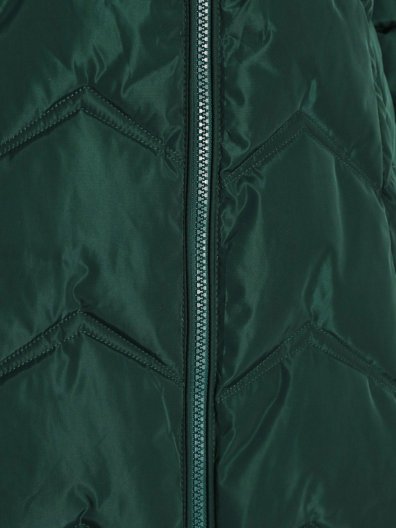 Image 6 of 6 of Quiz Bottle Green Padded Faux Fur Hood Parka