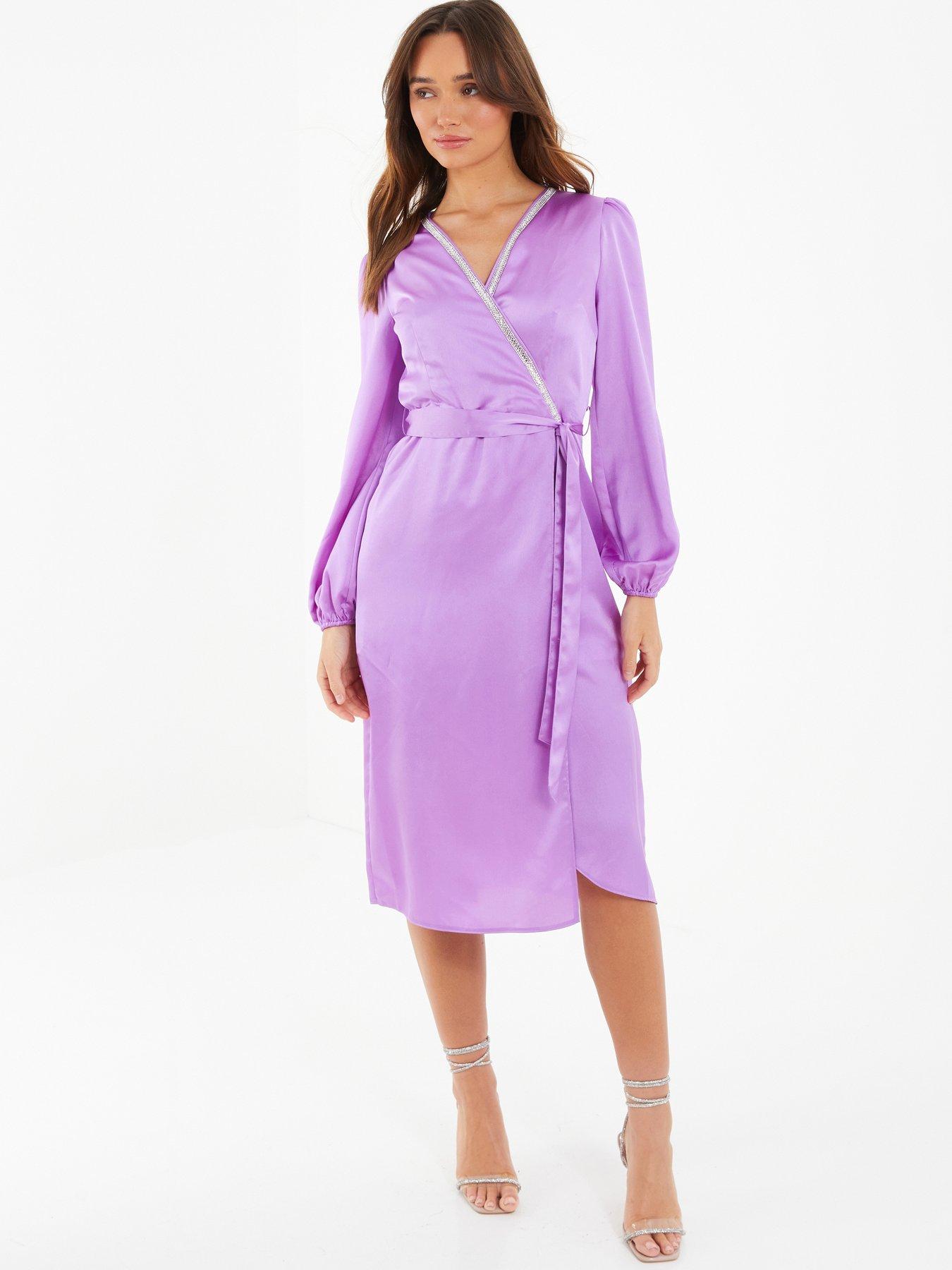 Mauve wrap dress outlet long