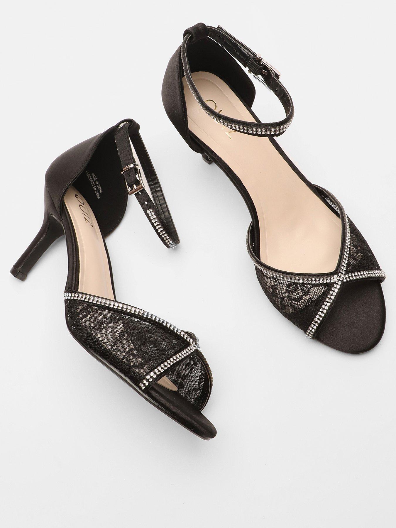 Quiz black diamante on sale shoes