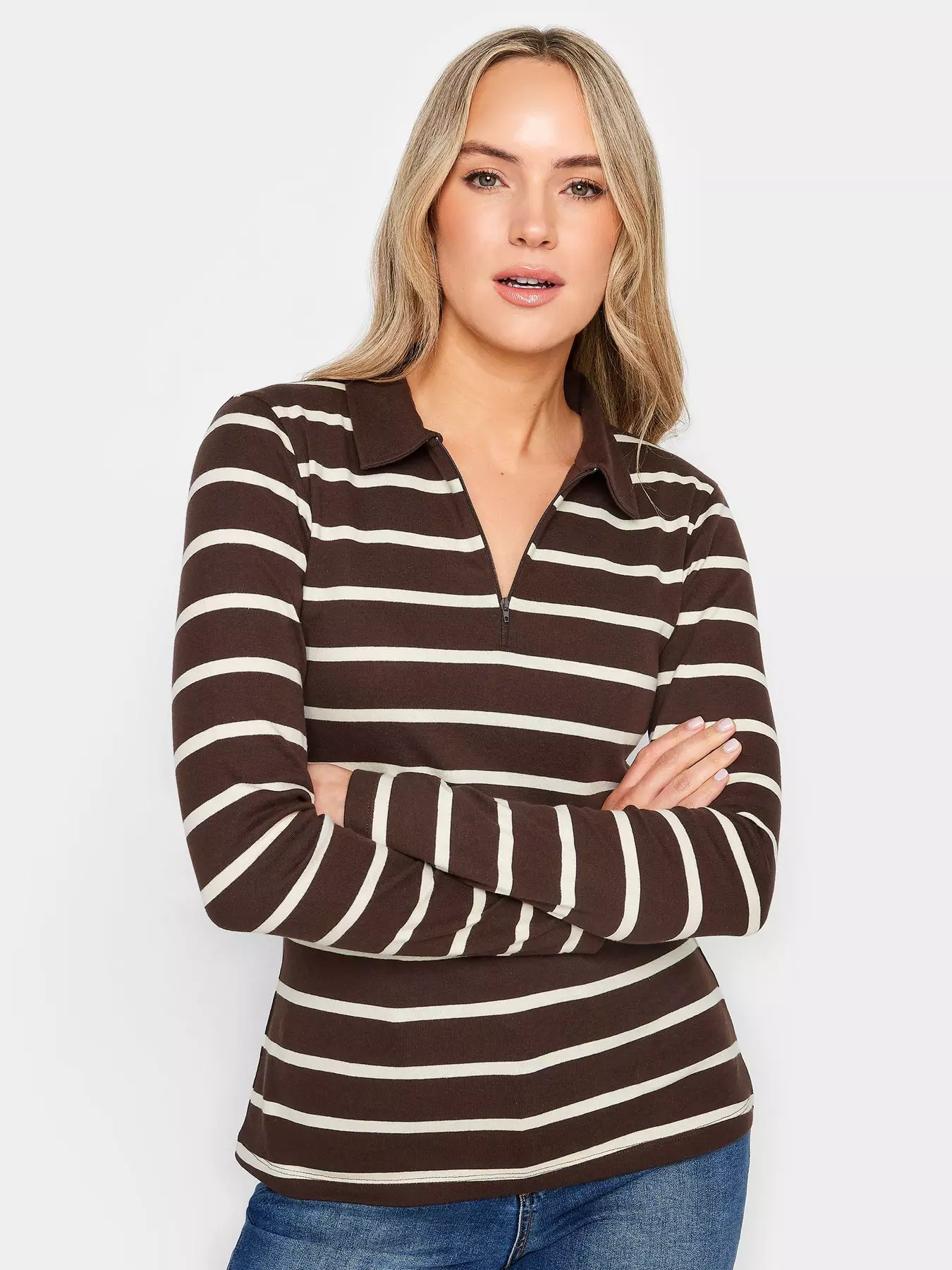 Long Tall Sally Cotton Scoop Neck Tee Stripe