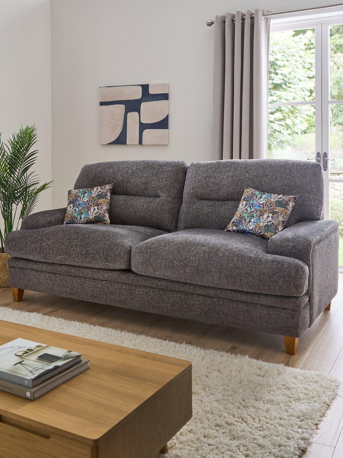 Product photograph of Very Home Trieste 3 Seater Fabric Sofa from very.co.uk