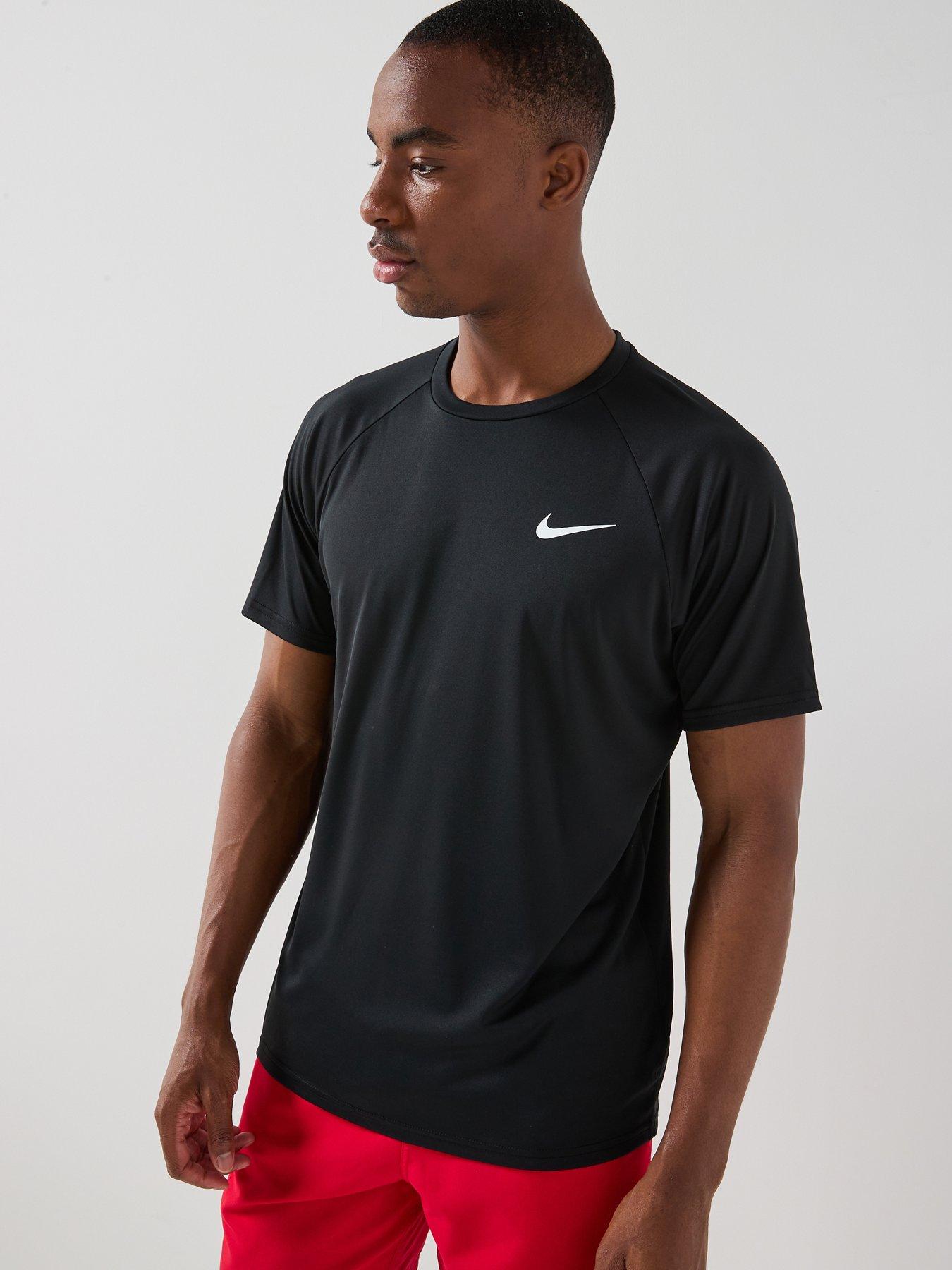 Image 1 of 3 of Nike Mens Short Sleeve Hydroguard T Shirt - Black