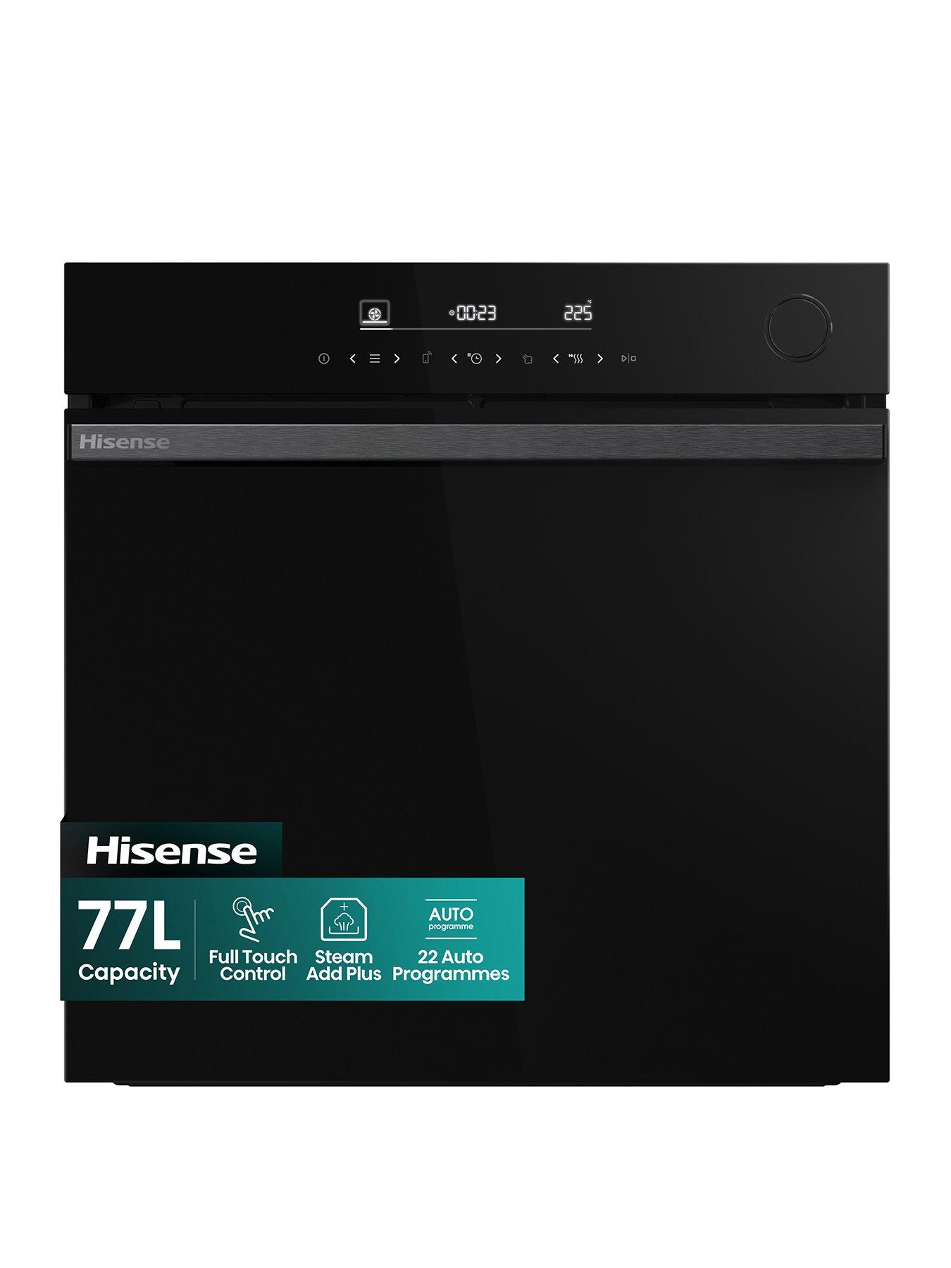 Hisense Hi6 BlackLine BSA66346PDBGUK Built-In Electric Pyrolytic Steam Add Plus, Wi-Fi Enabled Single Oven - Jet Black