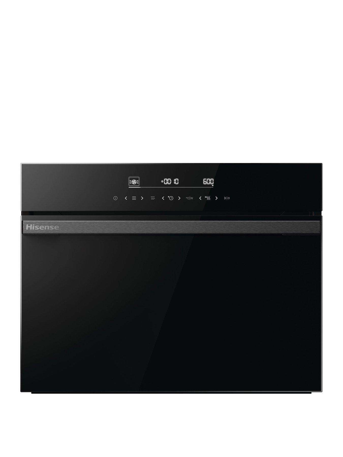 undefined Hi6 BlackLine BIM45342ADBGUK Built-In Multifunctional Compact Electric Single Oven with Microwave - Jet Black