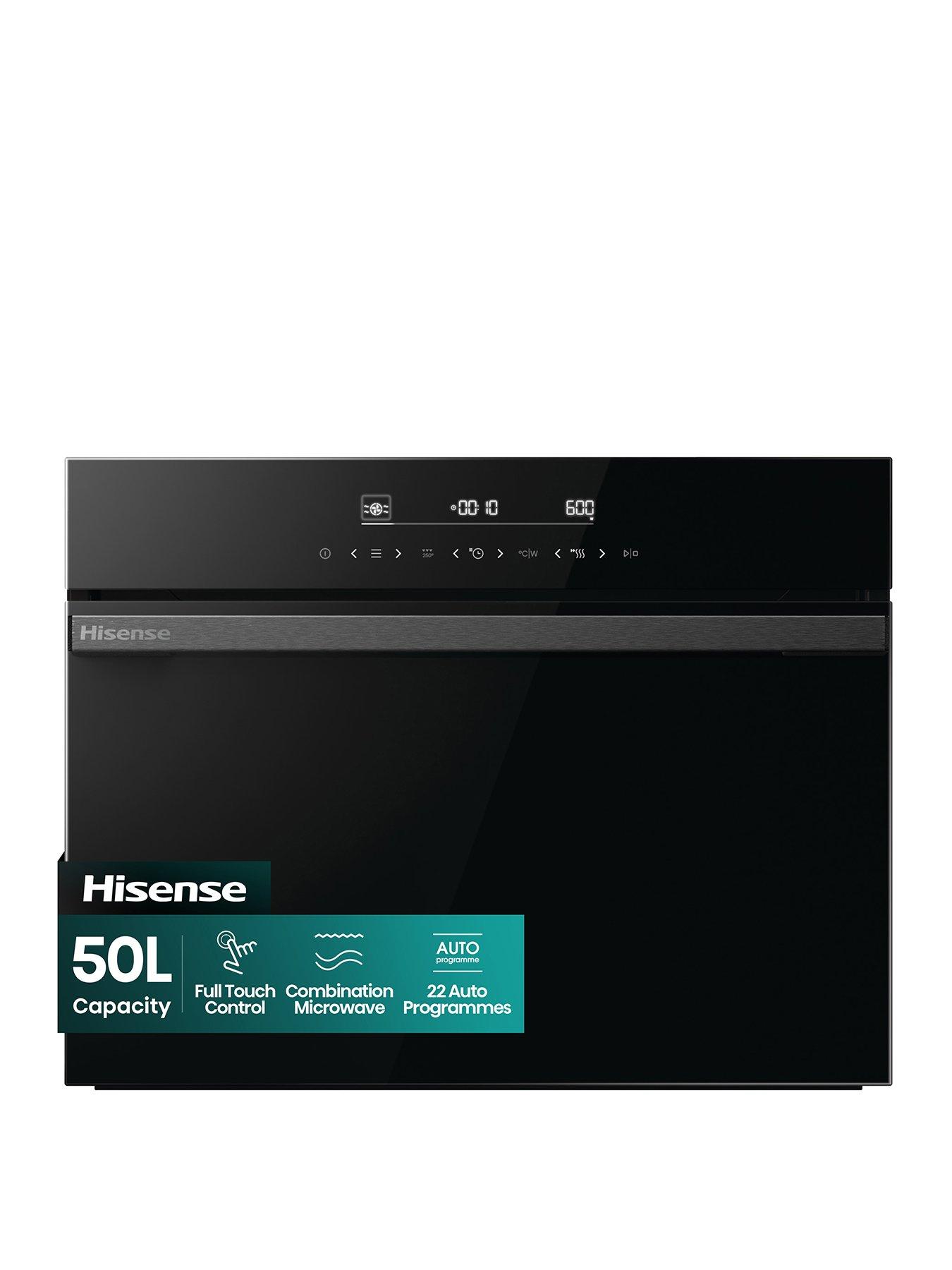 Hisense Hi6 BlackLine BIM45342ADBGUK Built-In Multifunctional Compact Electric Single Oven with Microwave - Jet Black