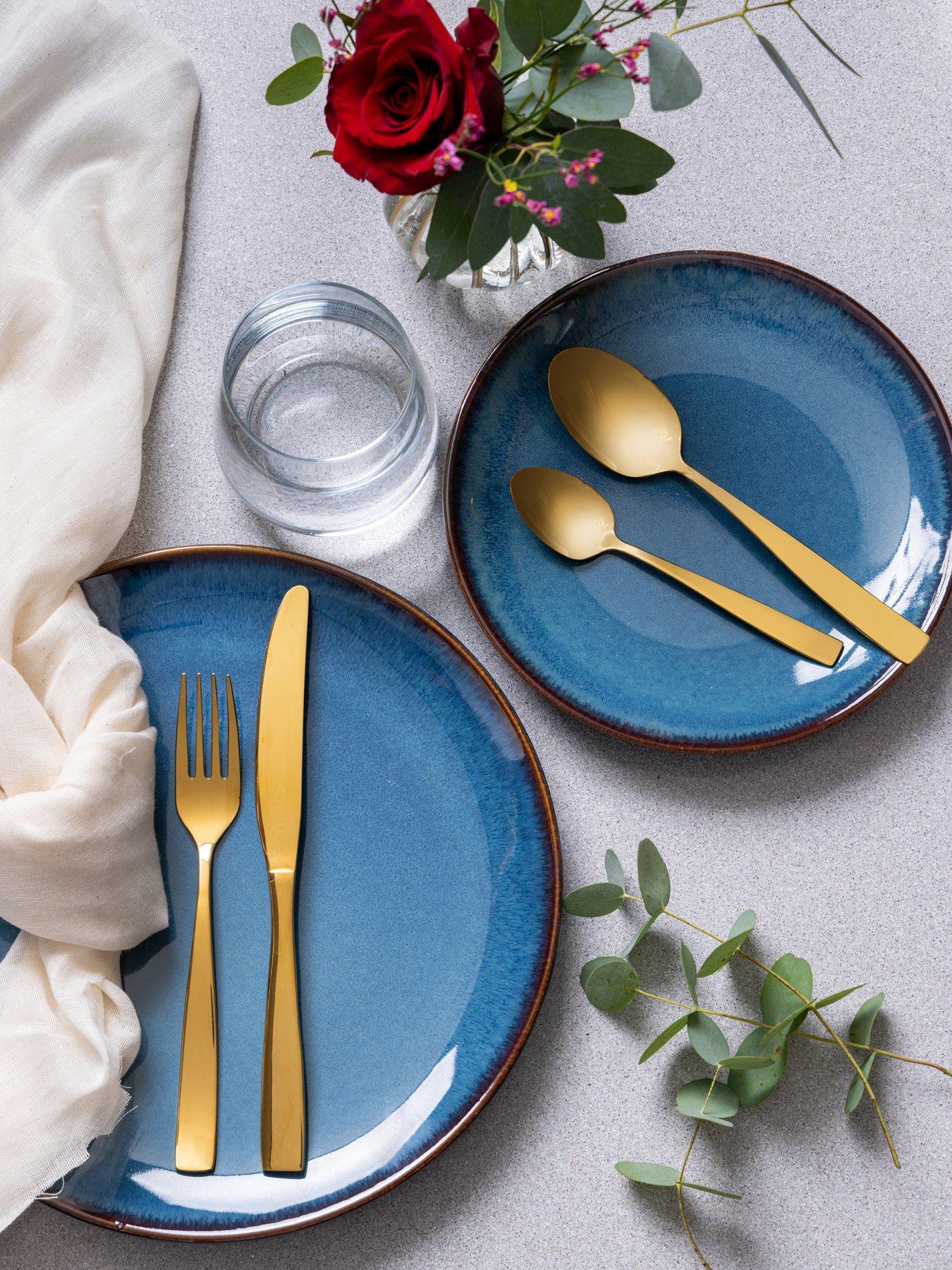 Product photograph of Mason Cash Reactive 12-piece Dinner Set Ndash Blue from very.co.uk