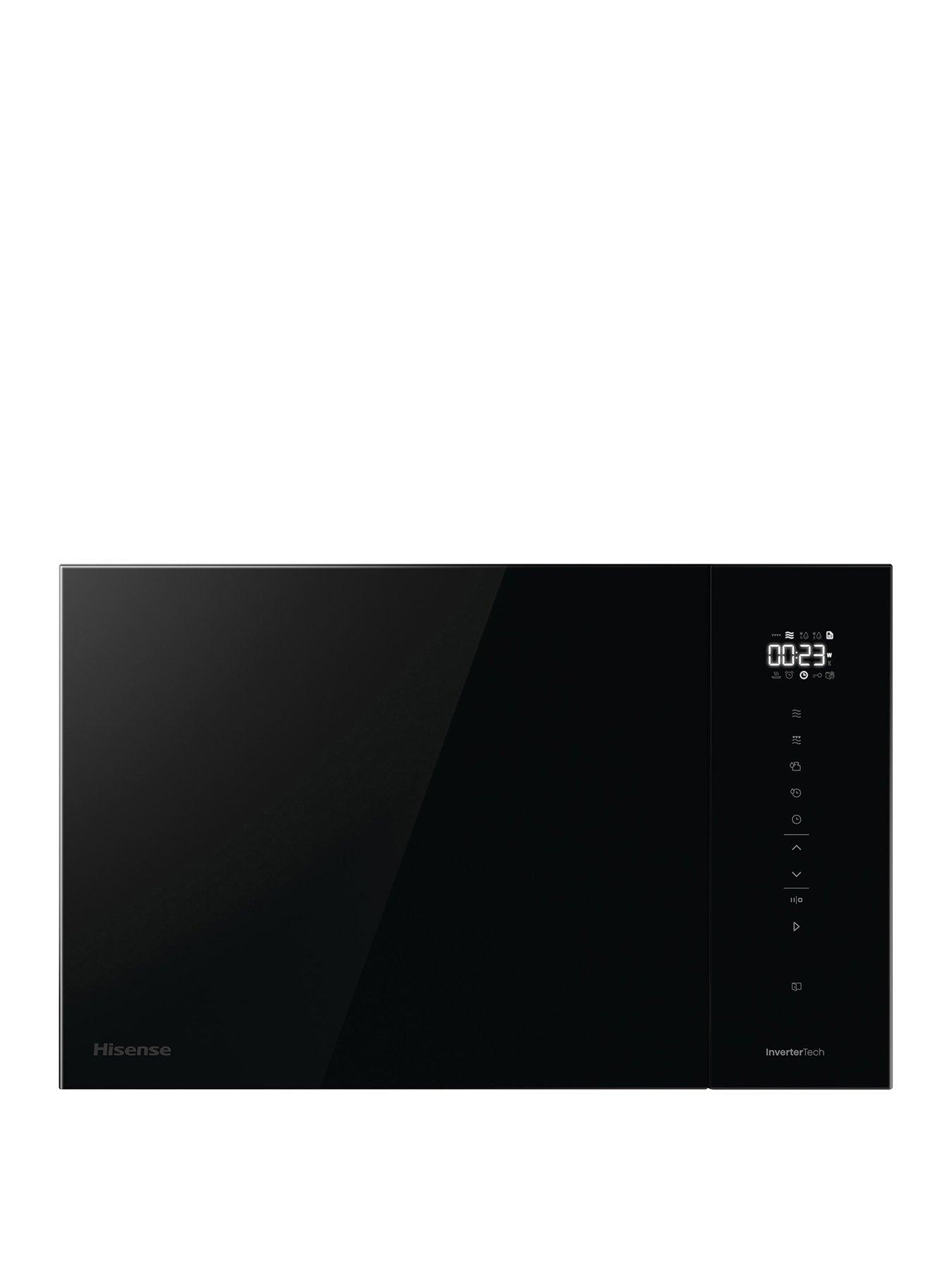 undefined Hi6 BlackLine BIM325GI63DBGUK Built-In 25L Solo Microwave with Grill - Jet Black