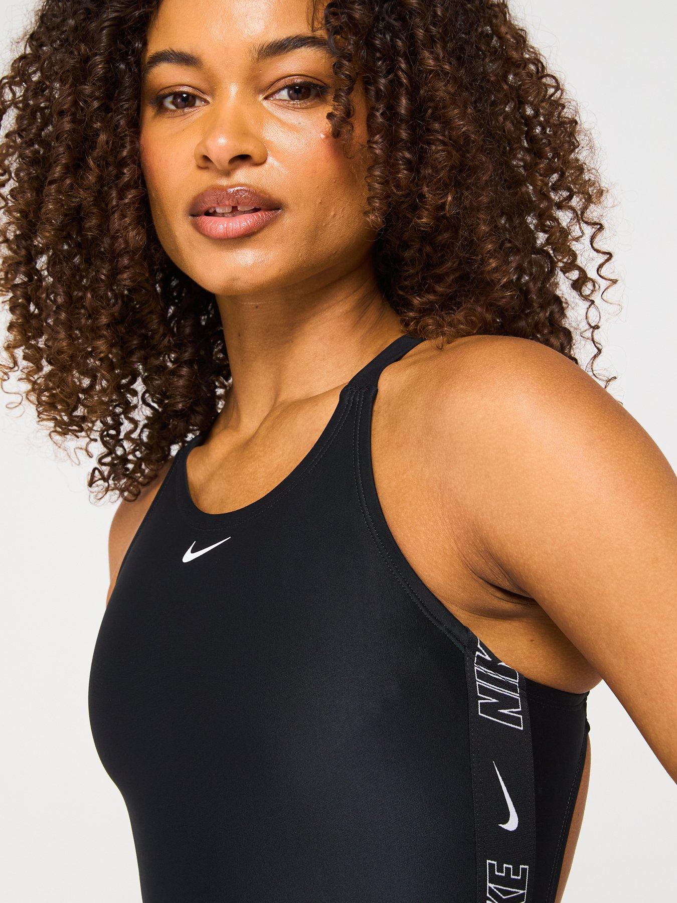 Image 4 of 5 of Nike Women's Fusion Logo Tape Fitness Fastback One Piece-Black