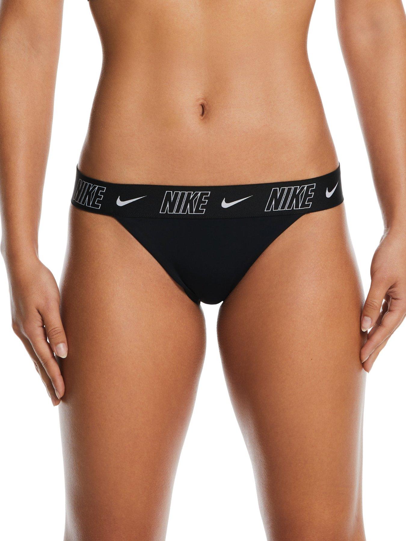 Nike Women's Fusion Logo Tape Fitness Banded Bottom-Black, Black, Size Xs, Women